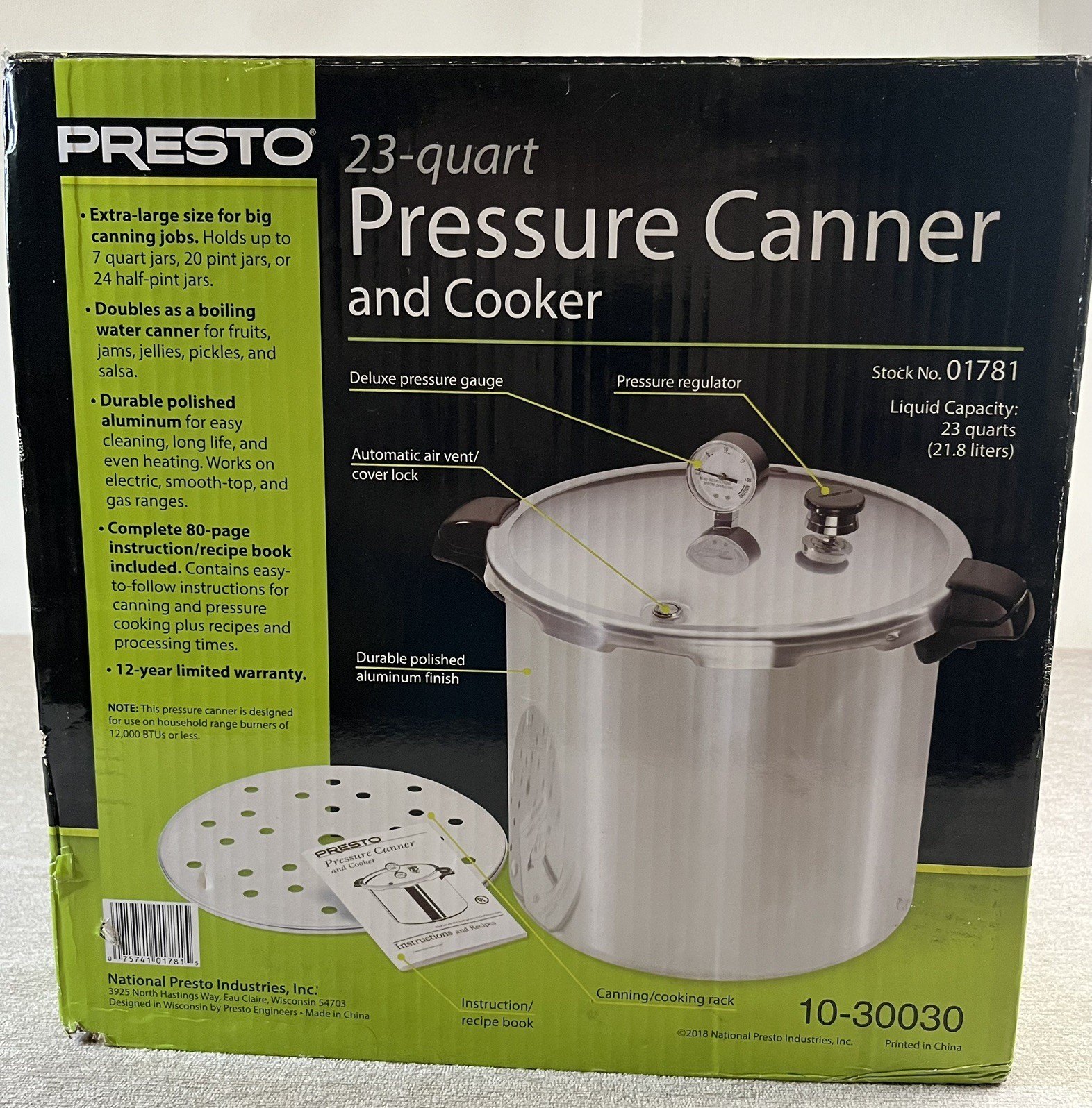 Presto 01781 23-Quart Aluminum Pressure Canner and Cooker Presto 01781 23-Quart Aluminum Pressure Canner and Cooker