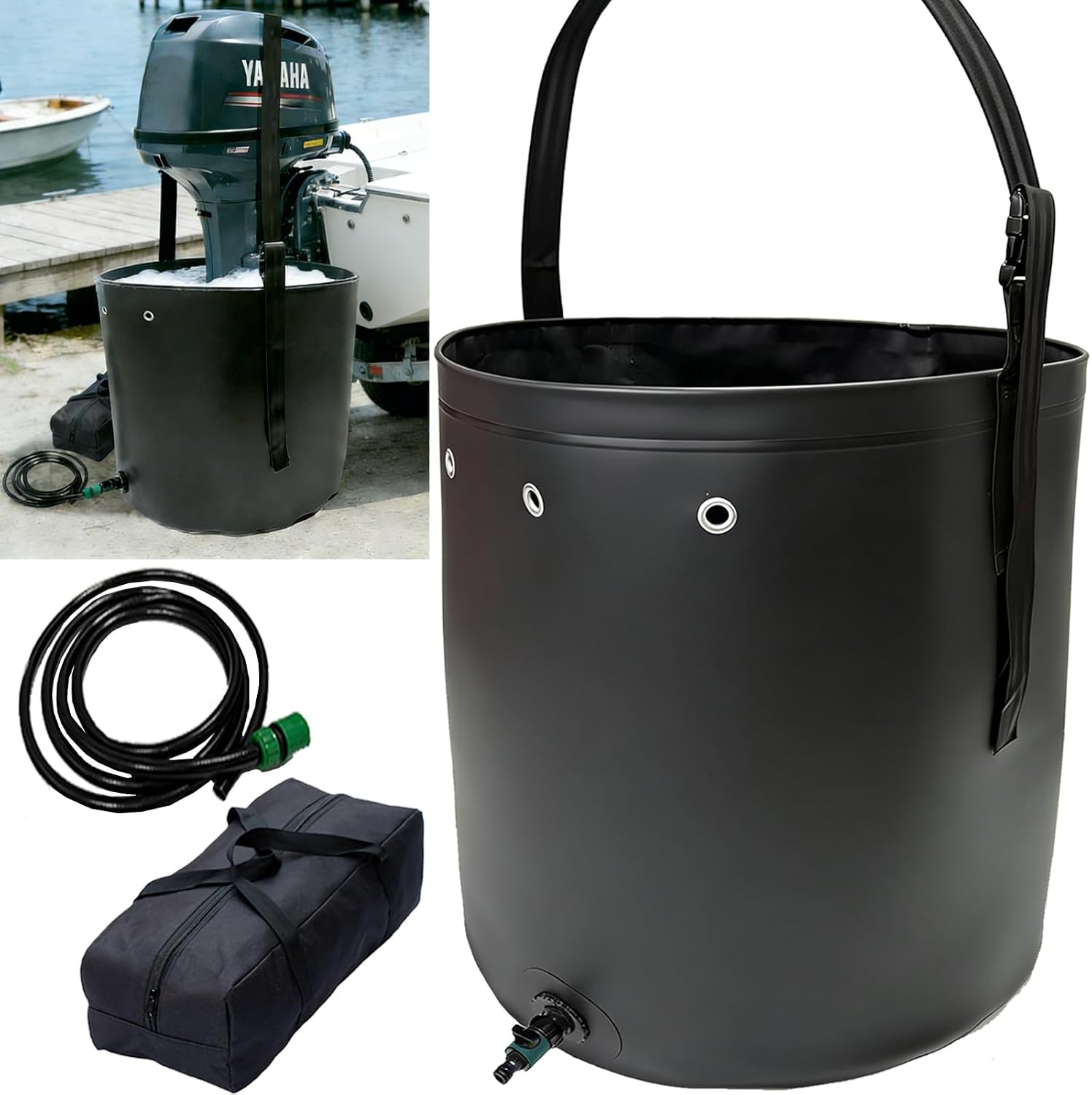 Outboard Motor Flushing Bag for Outboard Flushing on Land, 27.6\'\' X 27.6\'\' X 30\'