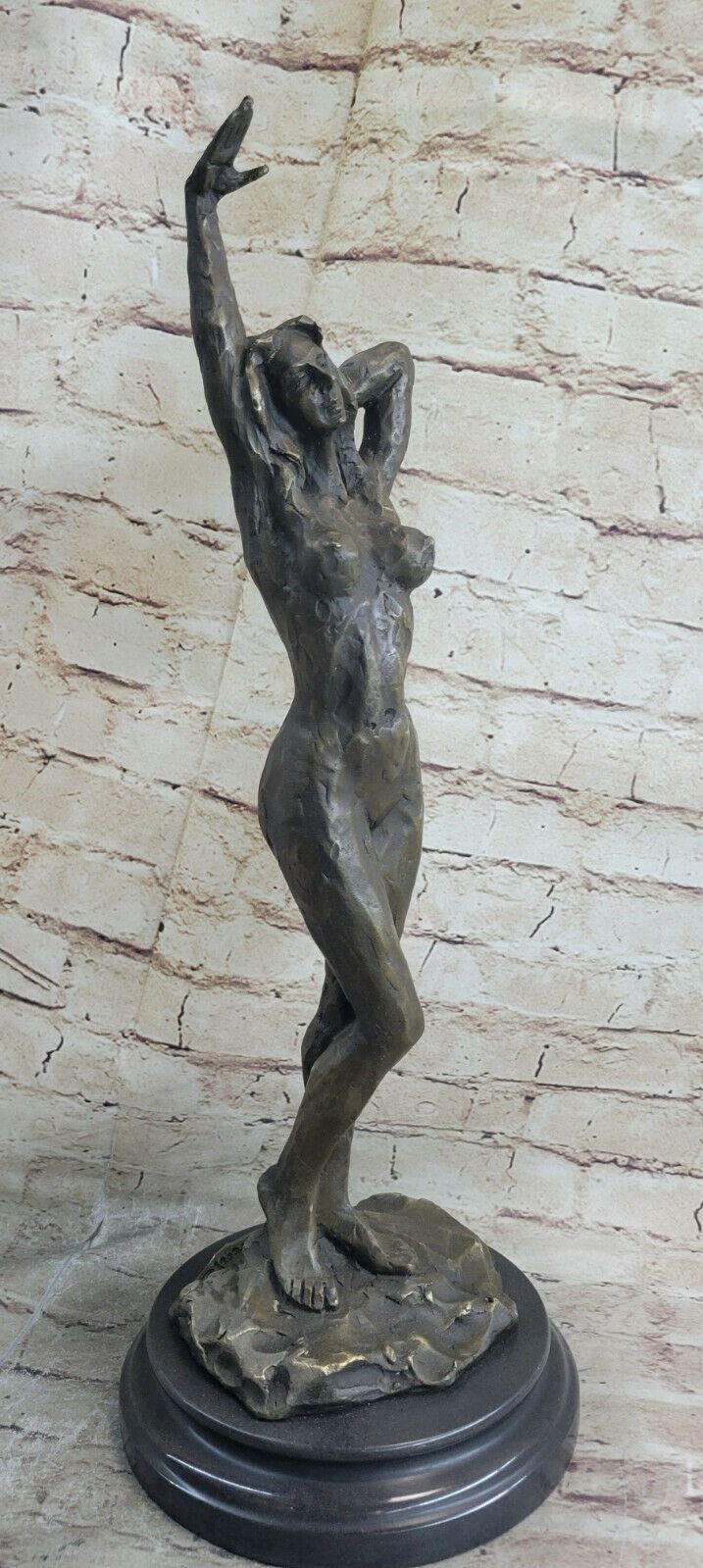 Handcrafted Signed Real Vitaleh Female Abstract Century Bronze Sculpture Statue