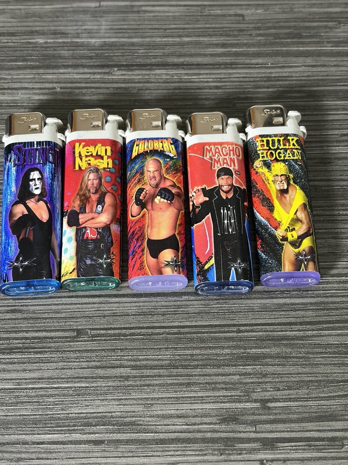 Vintage WCW Wrestling Lighter Lot (Read) Hulk Hogan, Macho Man, Sting Vintage WCW Wrestling Lighter Lot (Read) Hulk Hogan, Macho Man, Sting