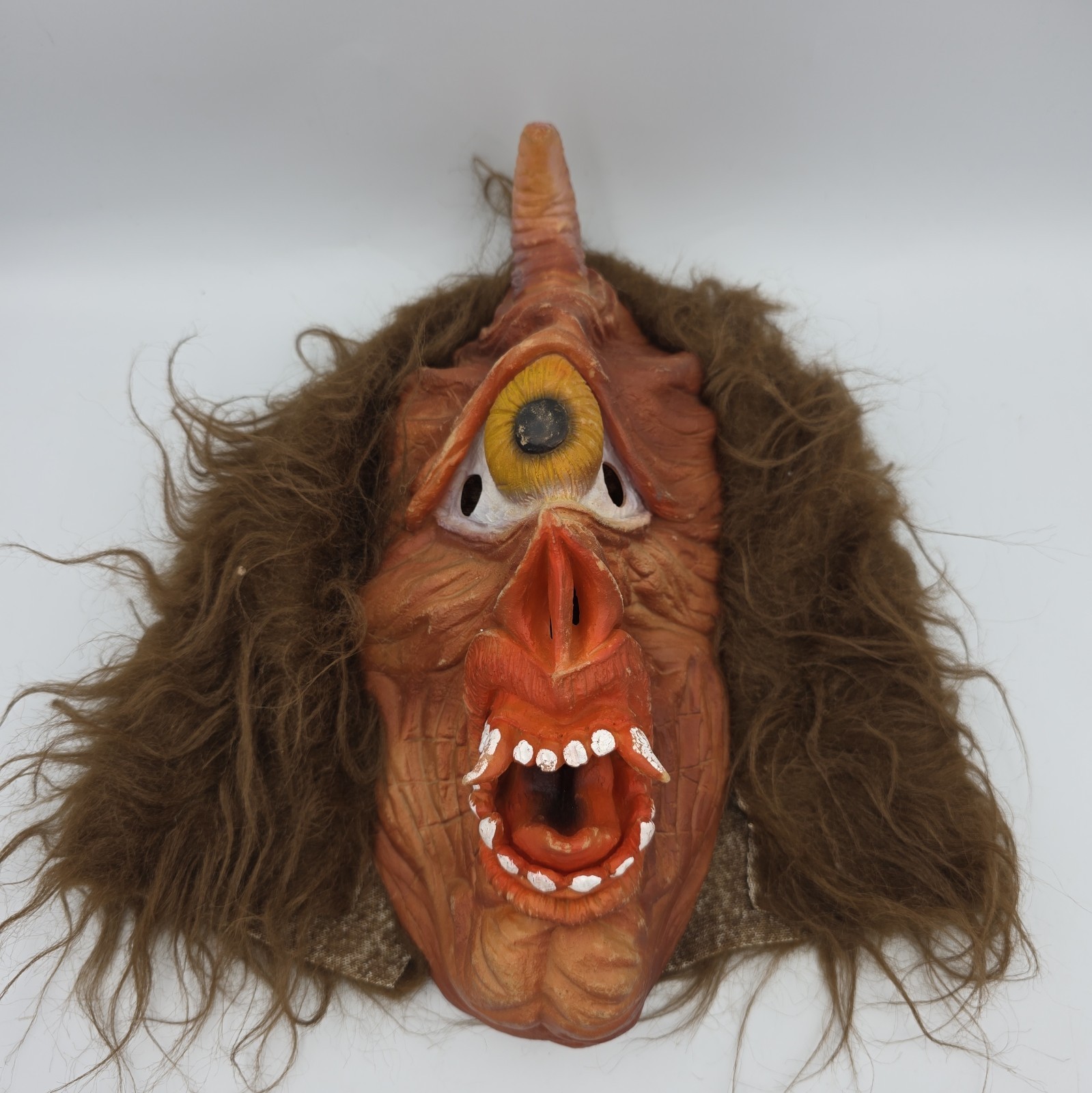 Vintage Cyclops Halloween Latex Face Mask W/Brown Vieu Chang