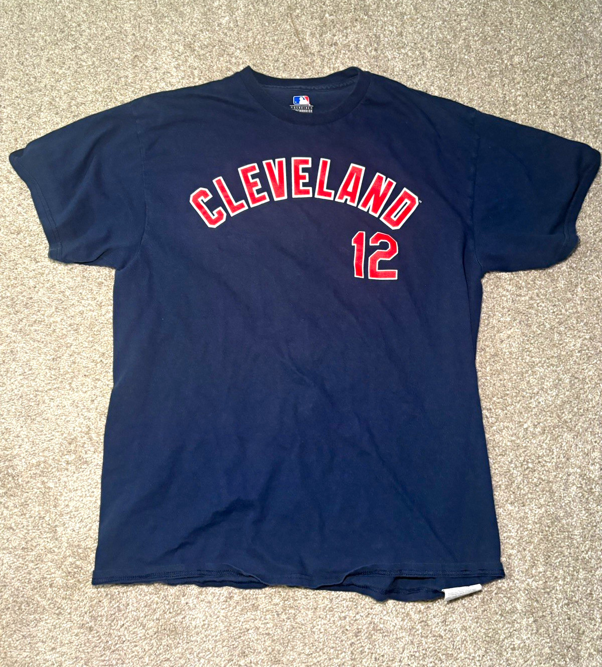 MLB Genuine Merchandise Cleveland Guardians Lindor #12 T-Shirt Navy/Red Size L MLB Genuine Merchandise Cleveland Guardians Lindor #12 T-Shirt Navy/Red Size L