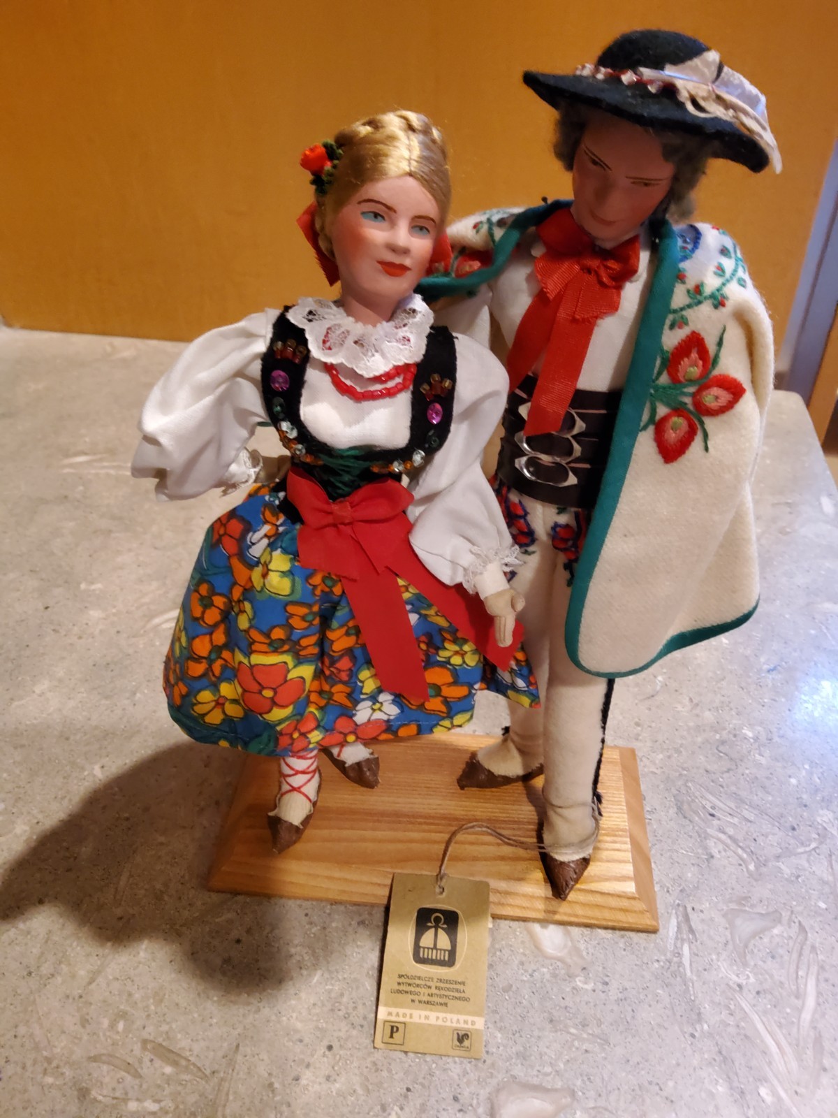 Vintage Polish Cepelia Folk Art Dolls Para Góralska Highlander Couple 10\