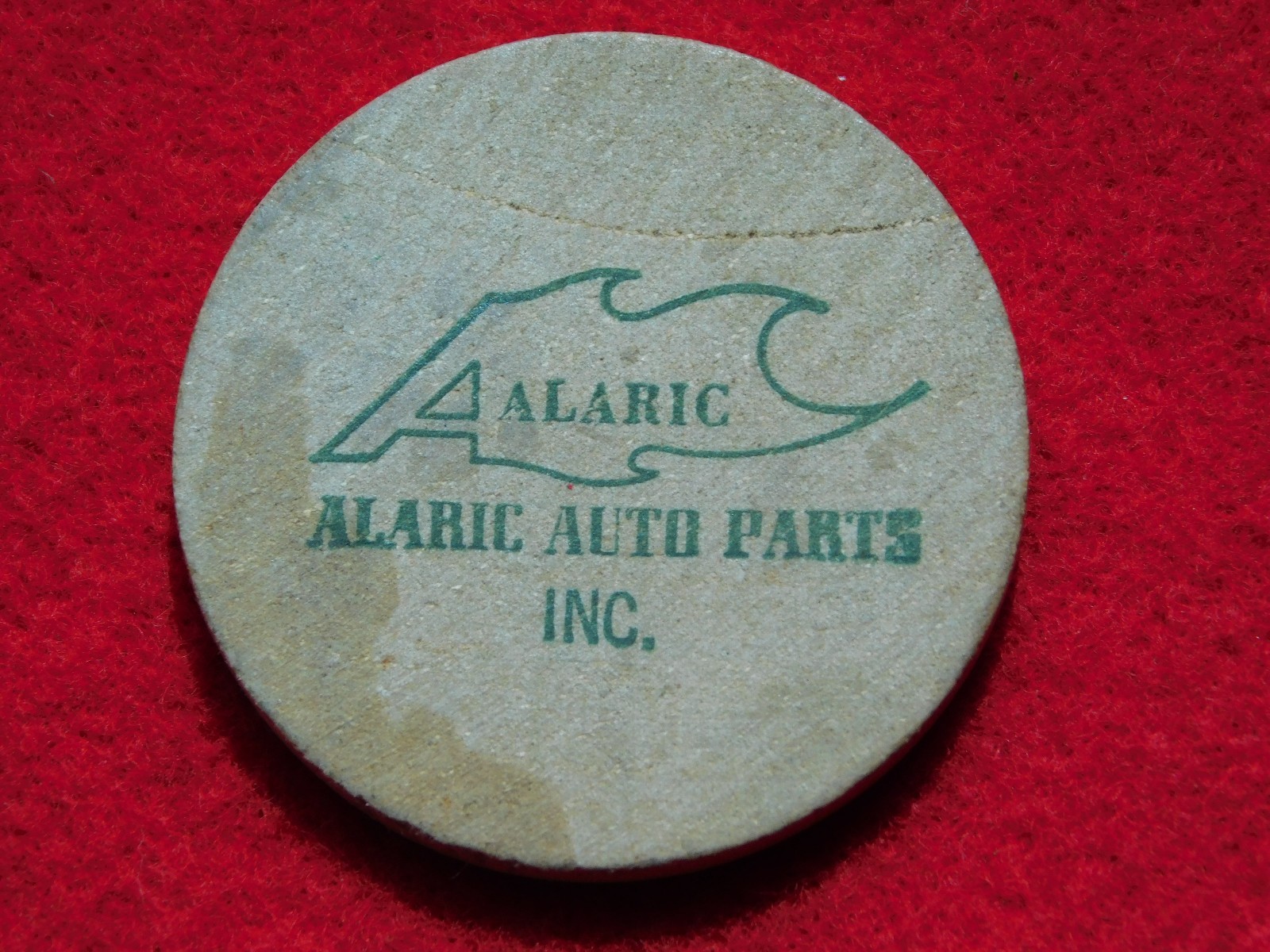 VINTAGE WOODEN NICKEL BUFFALO ALARIC AUTO PARTS
