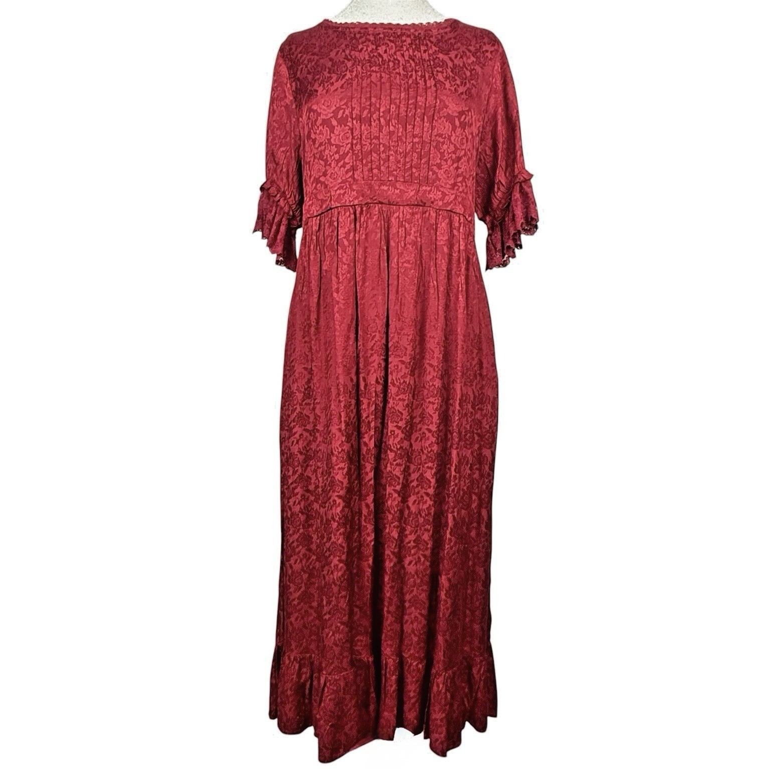 April Cornell Modern Prairie Merry Dress Womens XL Red Jacquard Regency NWT