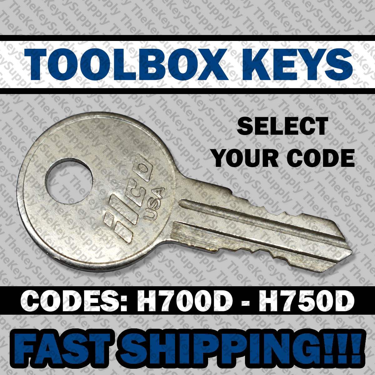 Toolbox Replacement Key Cut to your Code H700D - H750D
