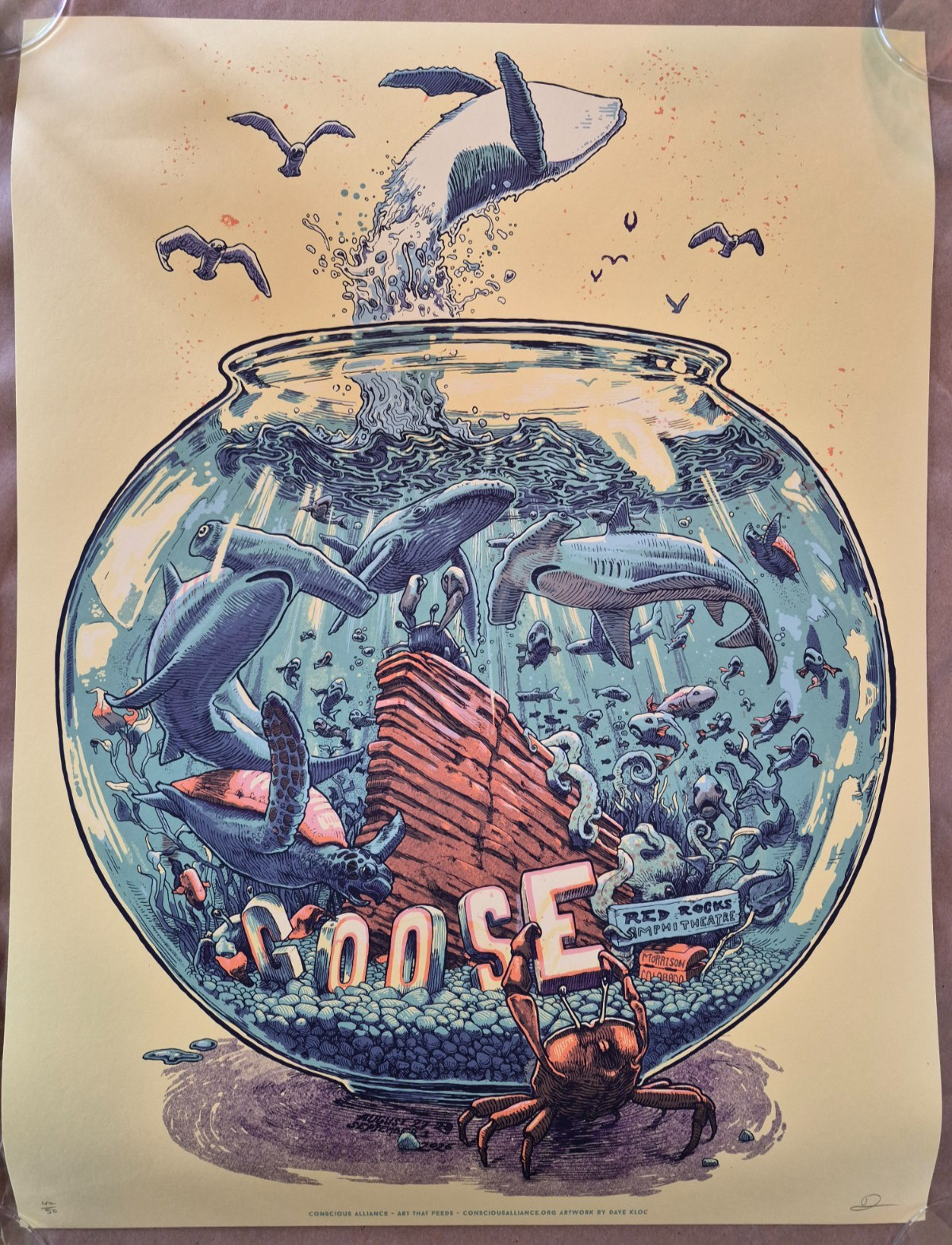 Goose Poster Red Rocks 2026 Dave Kloc Dillon not Foil Morrison Phish Dicks #/AP
