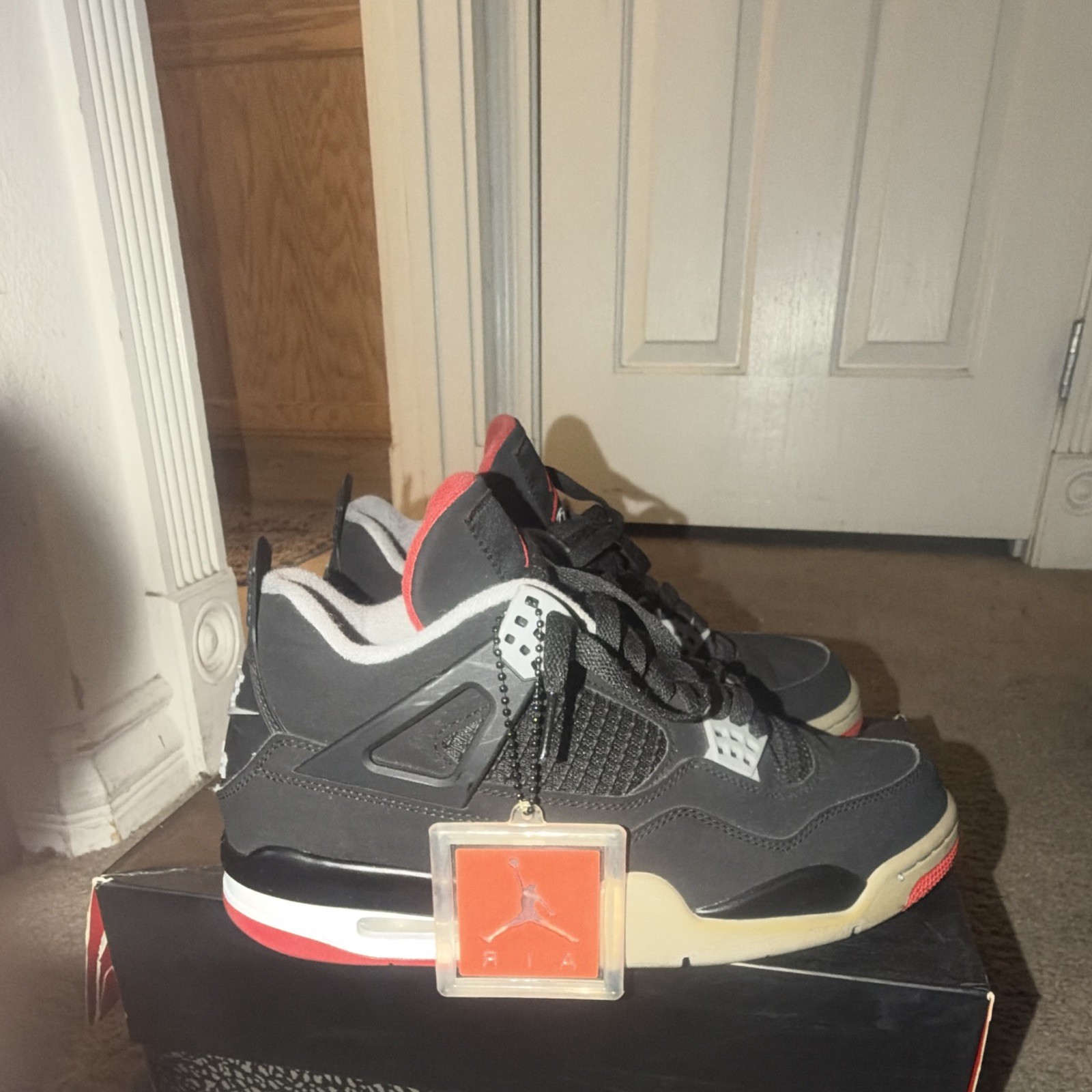 Suede Bred 4s Jordan Air Jordan 4 Men’s Mid Top Sneakers Black/Gray/Red Suede Bred 4s Jordan Air Jordan 4 Men’s Mid Top Sneakers Black/Gray/Red