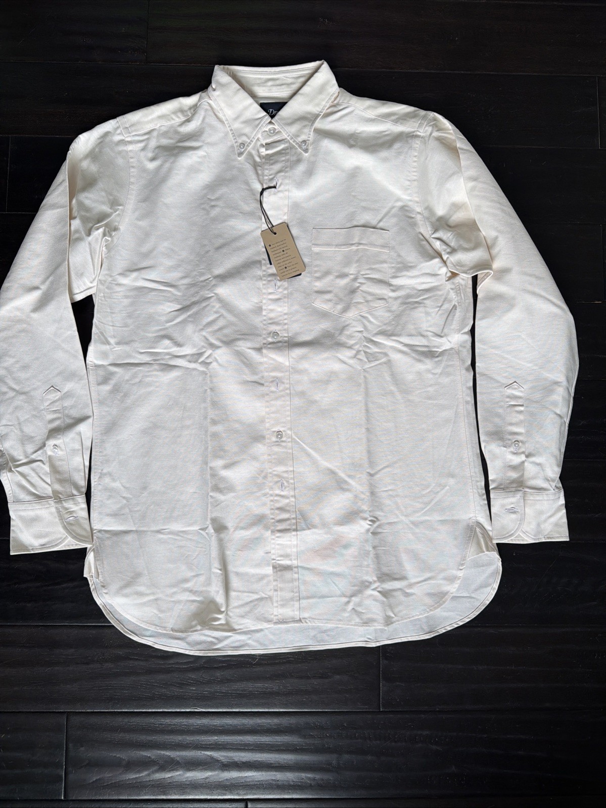 BNWT Drake’s Oxford Cotton Cloth Button-Down Shirt In Pink Size 17 - 43 BNWT Drake’s Oxford Cotton Cloth Button-Down Shirt In Pink Size 17 - 43