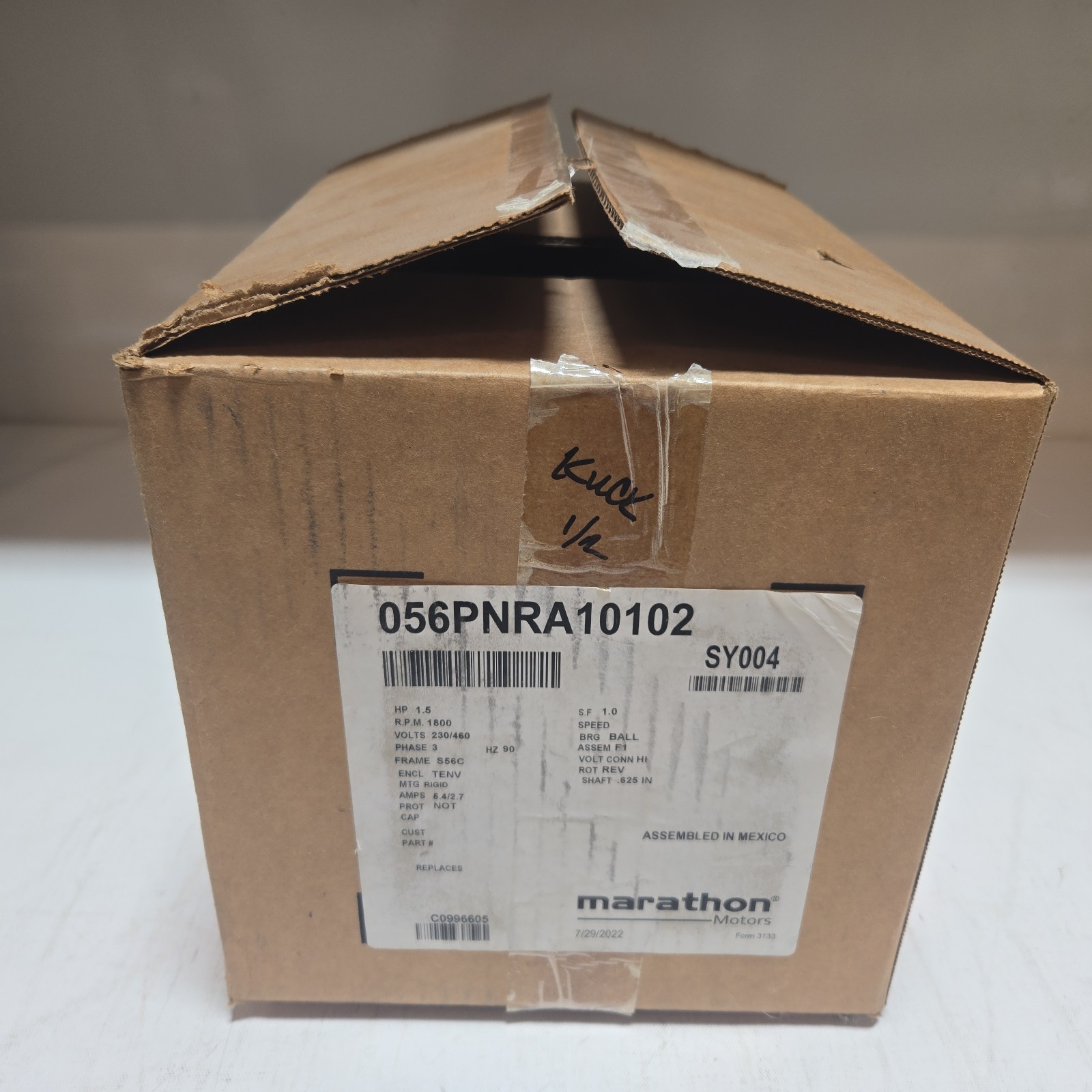 1 New Marathon Motors 056PNRA10102 AC PERMANENT MAGNET MOTOR 230/460V, 1.5 Hp