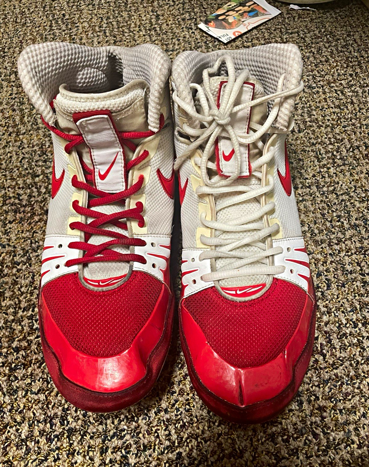 Size 12.5 Nike Freeks Men’s Wrestling shoe Red/White Cherry bomb Colorway