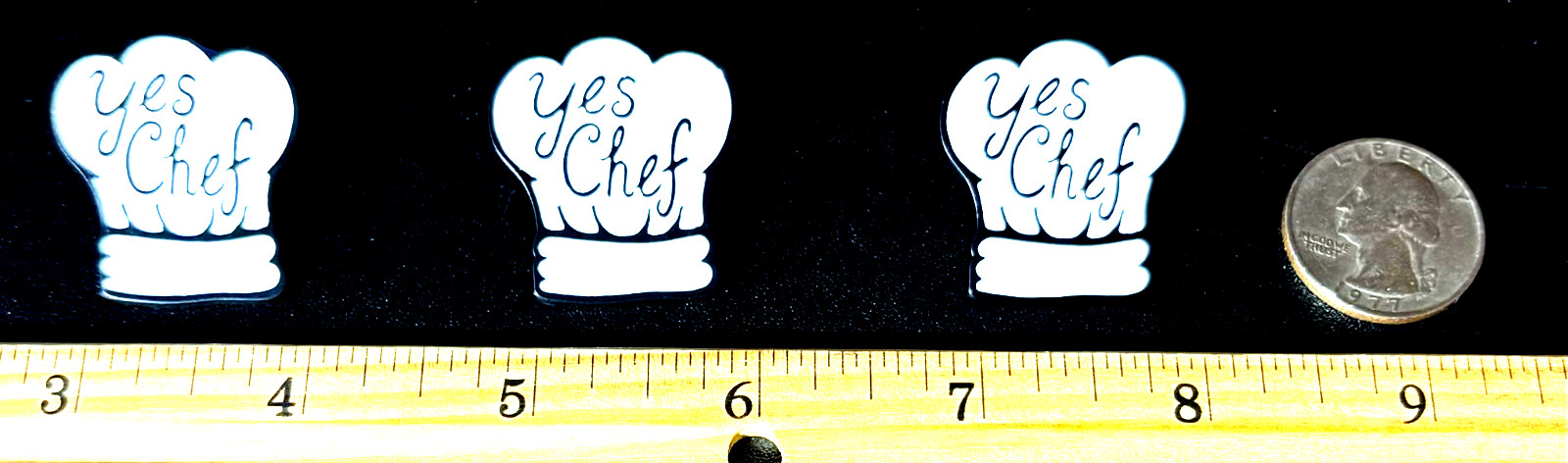 ⭐ LOT OF 3 ⭐ YES CHEF LARGE LAPEL PIN RESTAURANT KITCHEN BOSS COAT APRON PINS