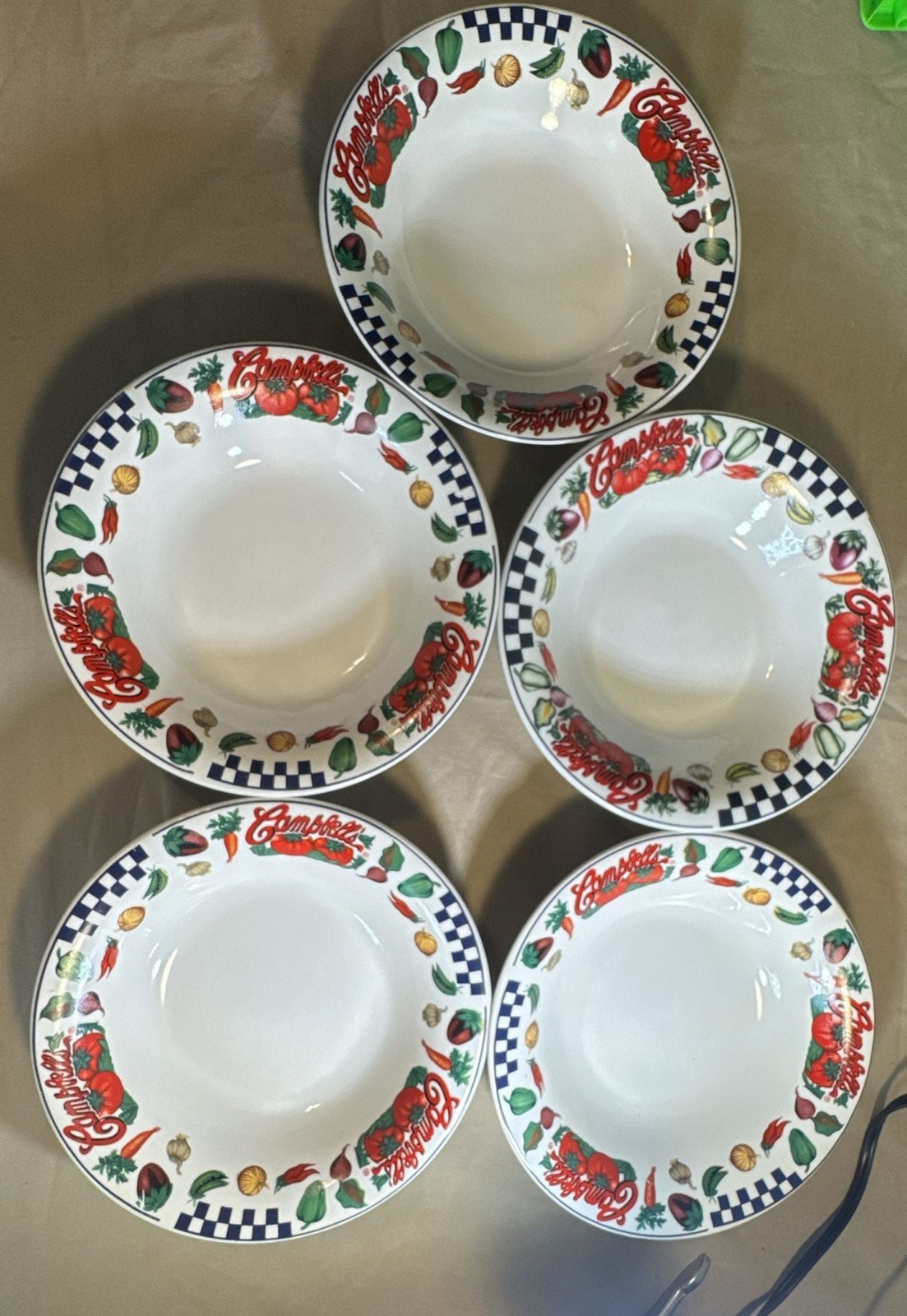 Vintage 1997 Gibson Campbell's Hearty Vegetable Soup Bowls