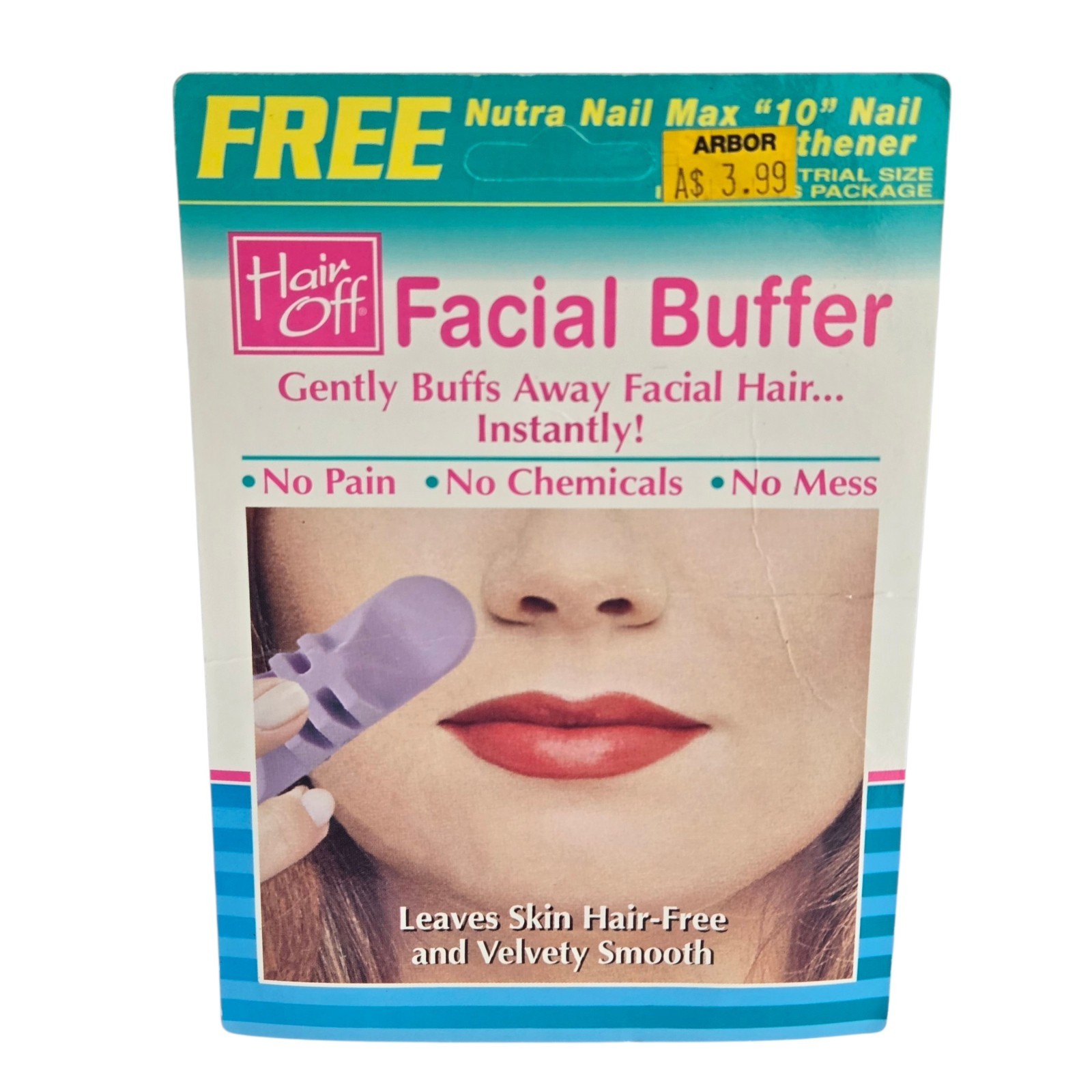 Vtg 2003 Hair Off Facial Buffer 3 In 1 All Natural Quickly Buffs Away Hair NIP Vtg 2003 Hair Off Facial Buffer 3 In 1 All Natural Quickly Buffs Away Hair NIP