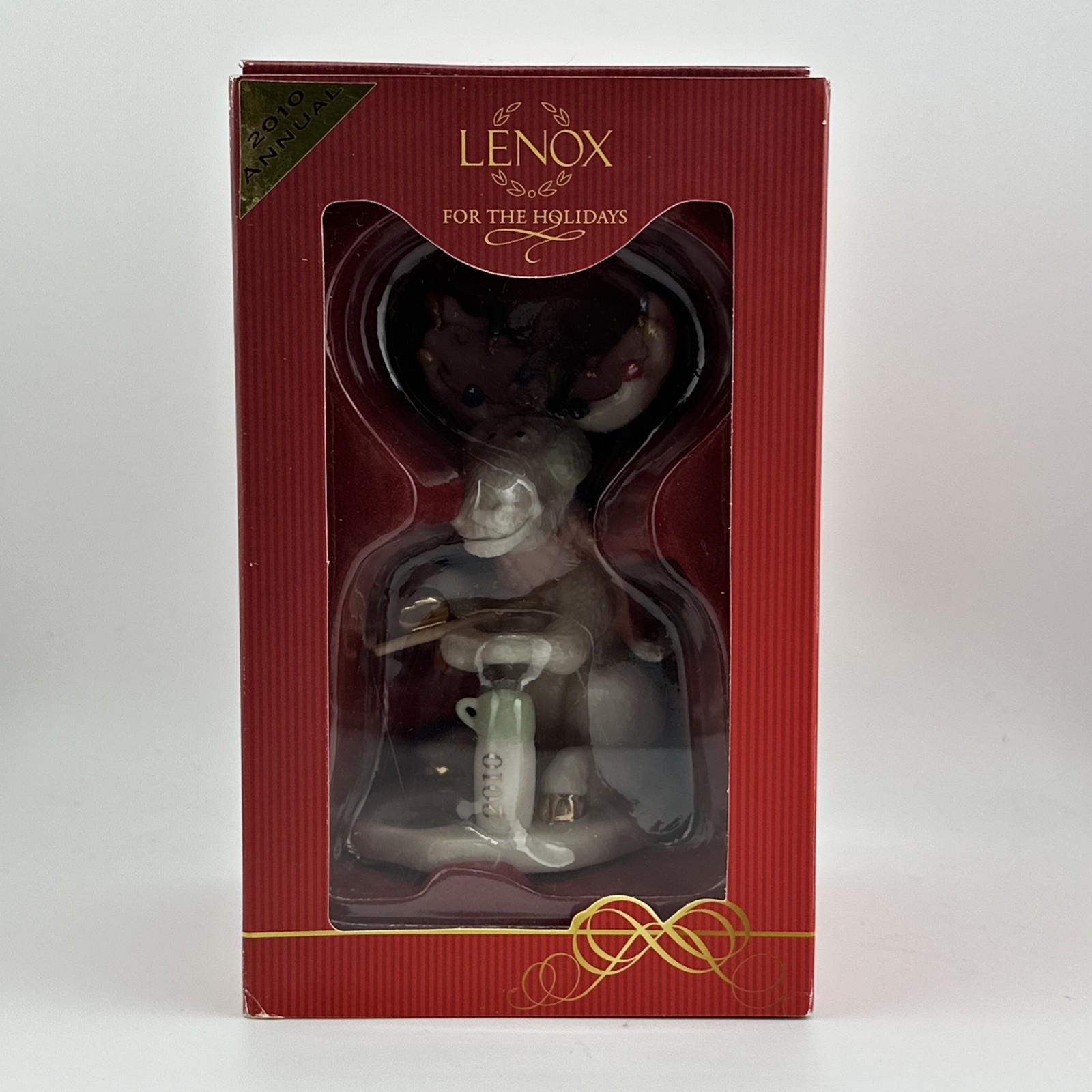 Lenox 2010 Annual Christmas Ornament Marcel MERRY MOOSE FISHING Antler Decorated Lenox 2010 Annual Christmas Ornament Marcel MERRY MOOSE FISHING Antler Decorated