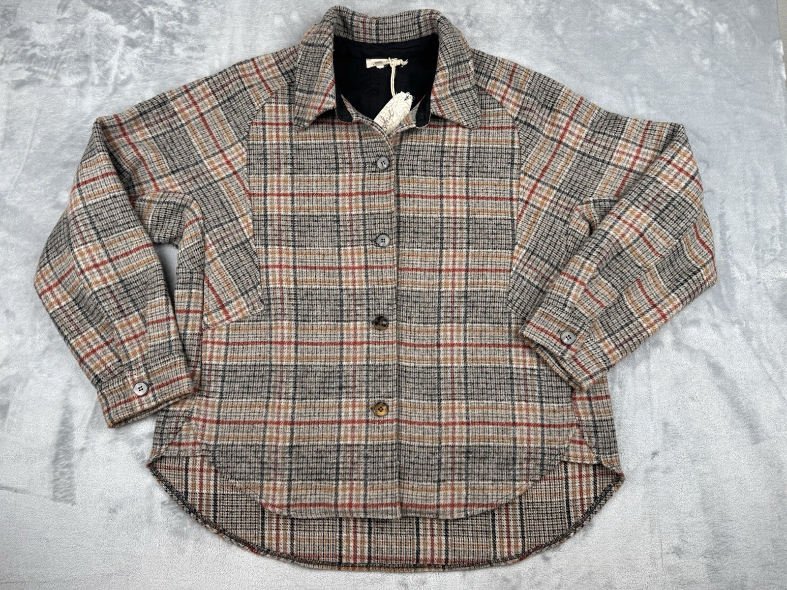 Mystree Women\'s Plaid Jacket Size L Wool Blend NWT $82 Browns Mystree Women\'s Plaid Jacket Size L Wool Blend NWT $82 Browns