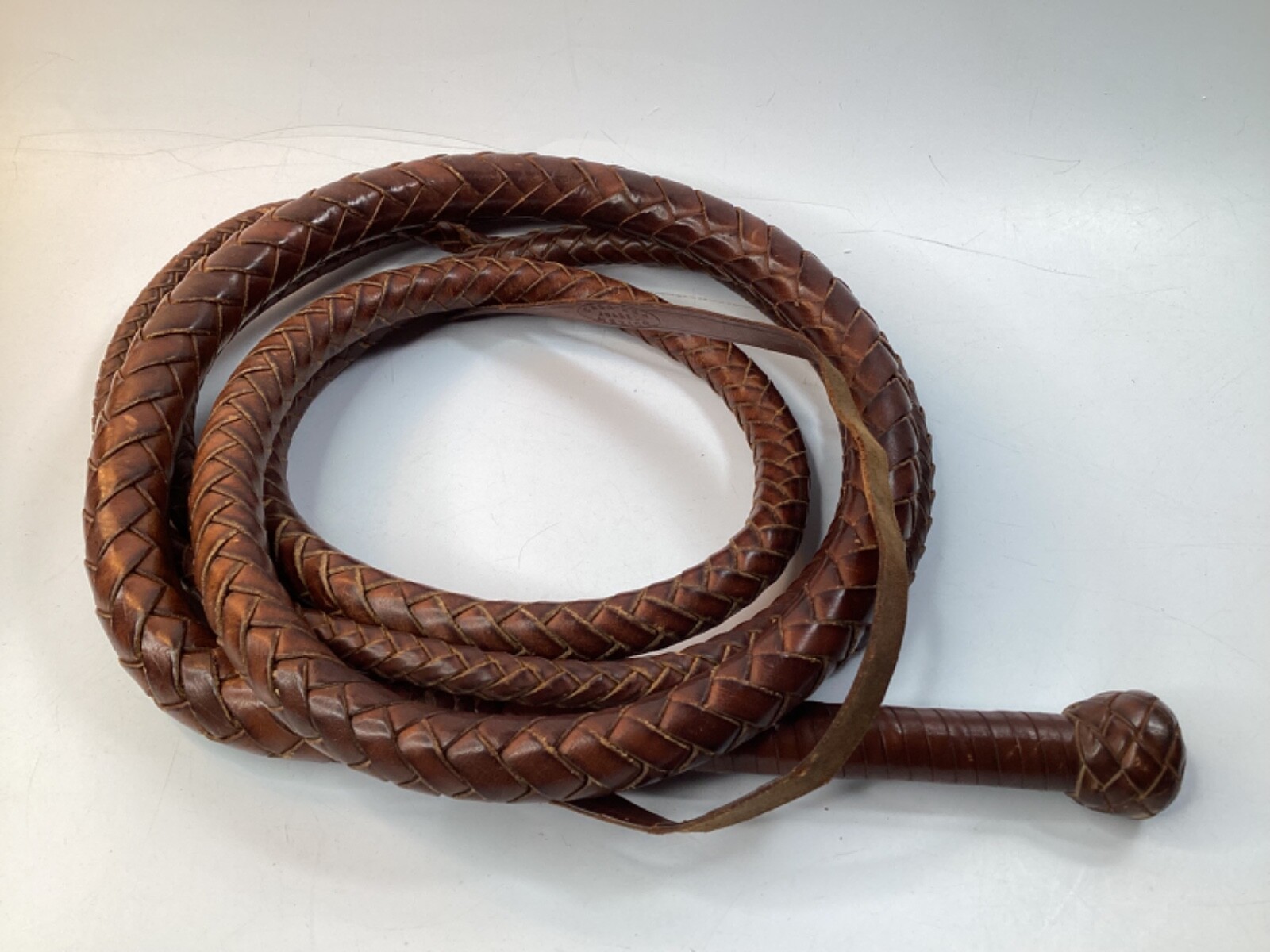 Vintage Casa Zea Juarez Mexico Leather Indiana Jones whip (L15)