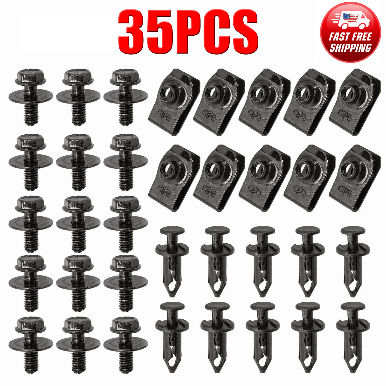 For Toyota Body Bolts U-nut Clips - M6 Engine Under Cover Splash Shield Guard