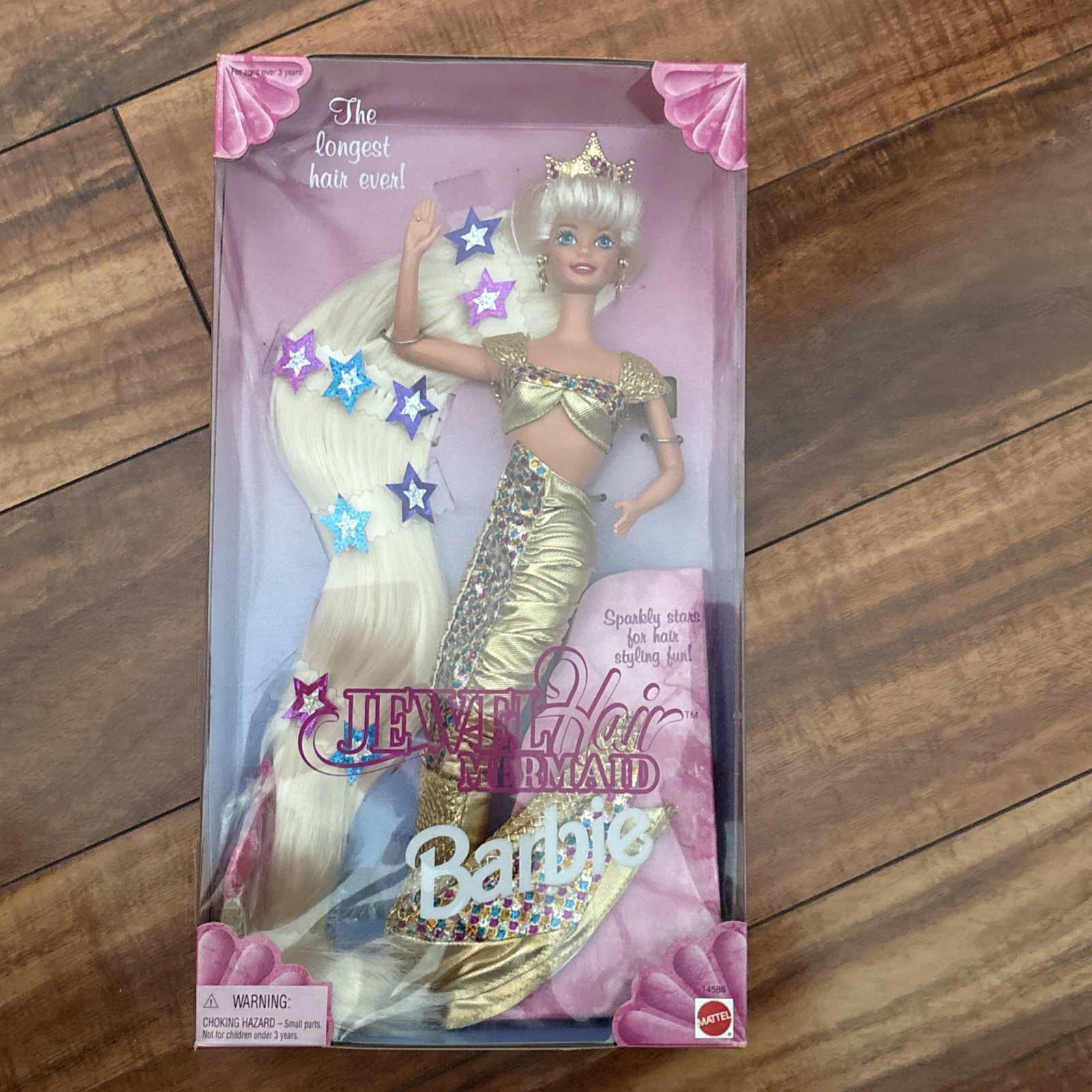 VTG 1995 Jewel Hair Mermaid Barbie Doll Blonde #14586 Mattel NRFB Crown Intact VTG 1995 Jewel Hair Mermaid Barbie Doll Blonde #14586 Mattel NRFB Crown Intact