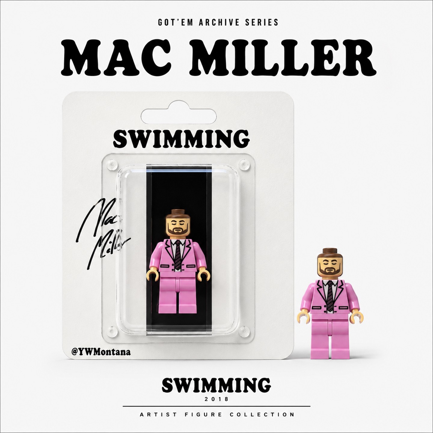 Handcrafted Mac Miller Mini Figure | Swimming Era Collectible Mini Brick Figure