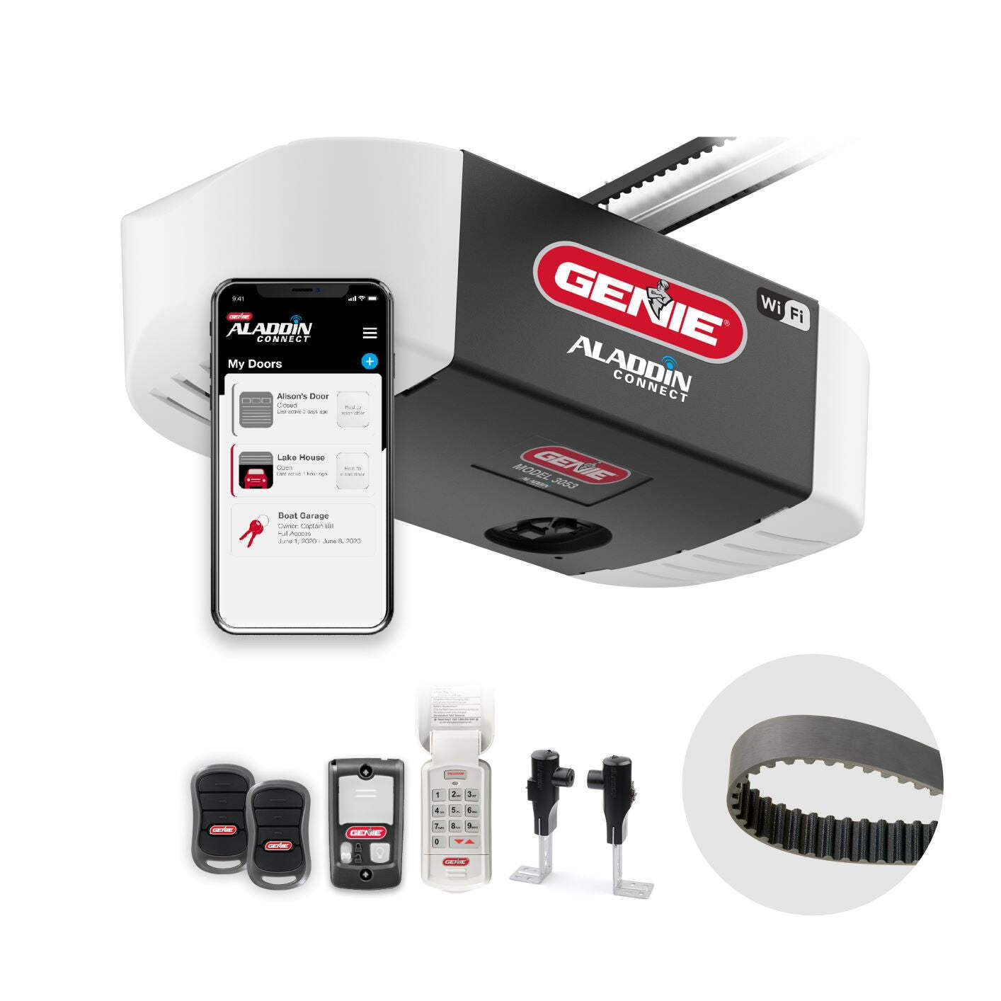 QuietLift Connect ¾ HPc Garage Door Opener- Wi-fi Enabled Ultra Quiet Belt Drive