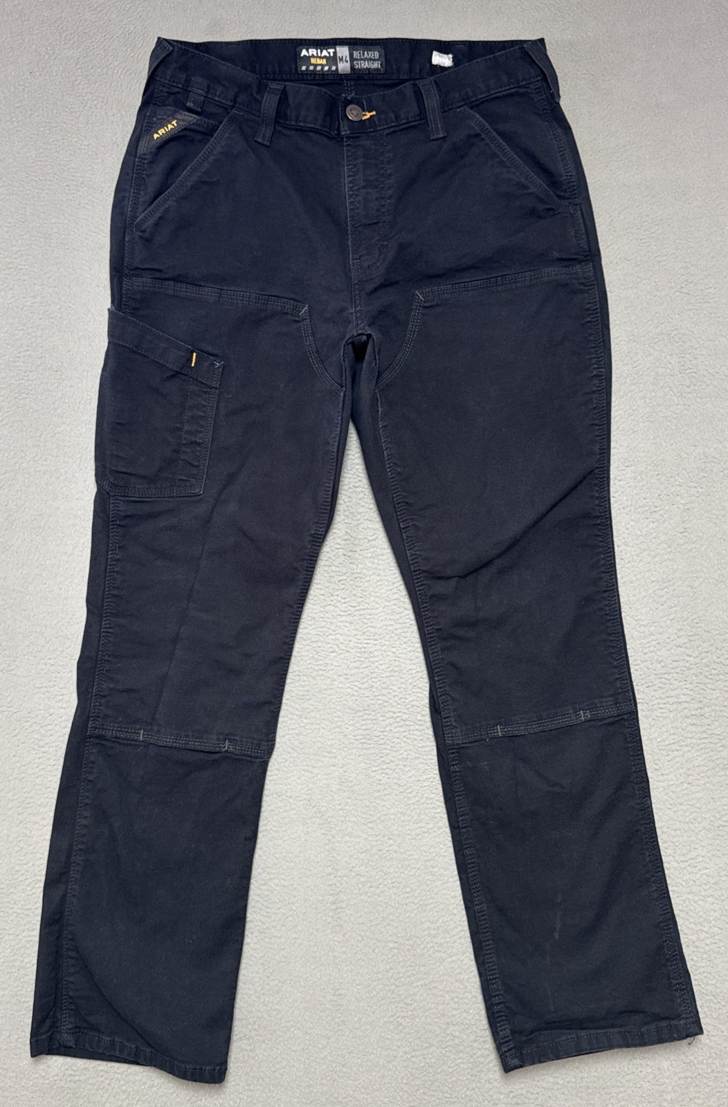 Ariat Rebar M4 Relaxed Straight Double Front Work Pants Mens 33x32 (32x30) Black
