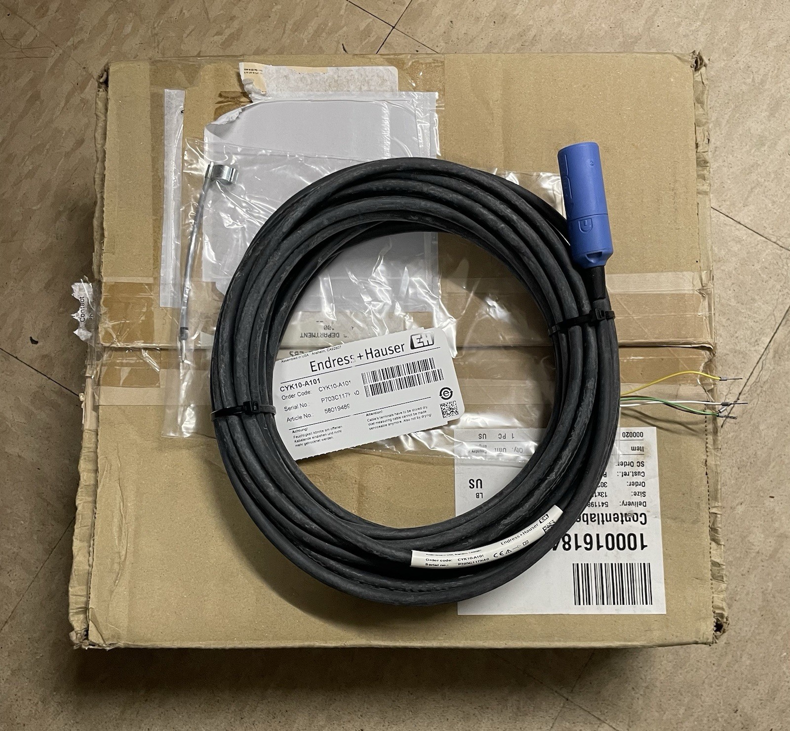 Endress Hauser CYK10-A101 10m Memosens Data Cable 