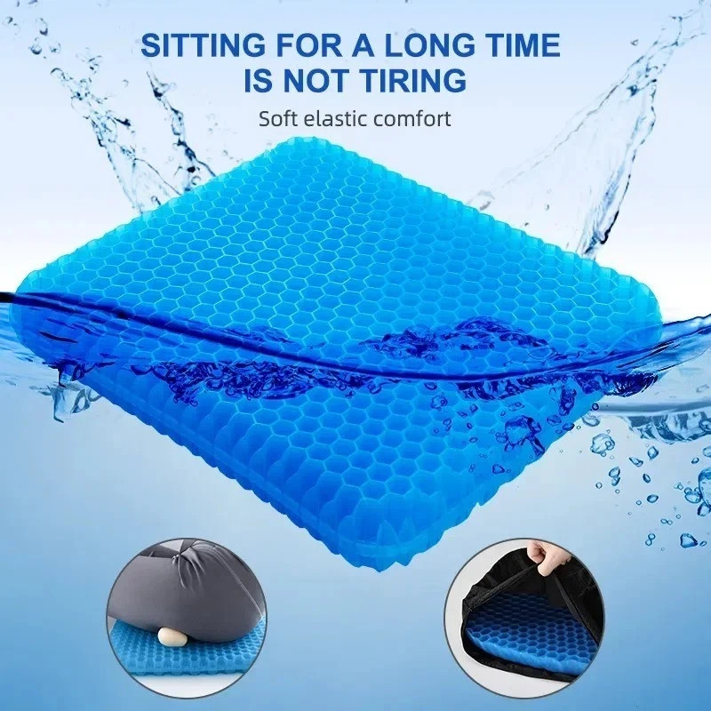 Breathable Gel Seat Cushion Honeycomb Chair Pad Office Car Wheelchair