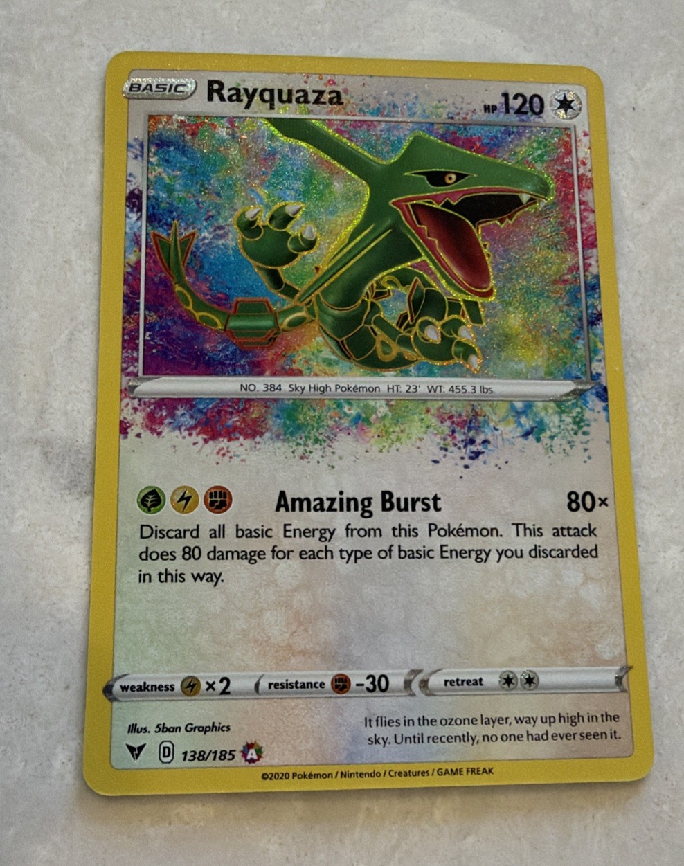 🔥 Rayquaza 138/185 SWSH04 Vivid Voltage Amazing Rare Holo 120 HP English 🔥 🔥 Rayquaza 138/185 SWSH04 Vivid Voltage Amazing Rare Holo 120 HP English 🔥