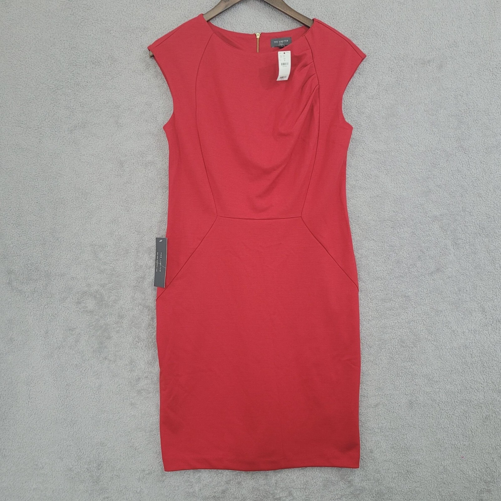 NWT The Limited Red Sheath Dress With Cap Sleeves & Back Zip Closure 18CT