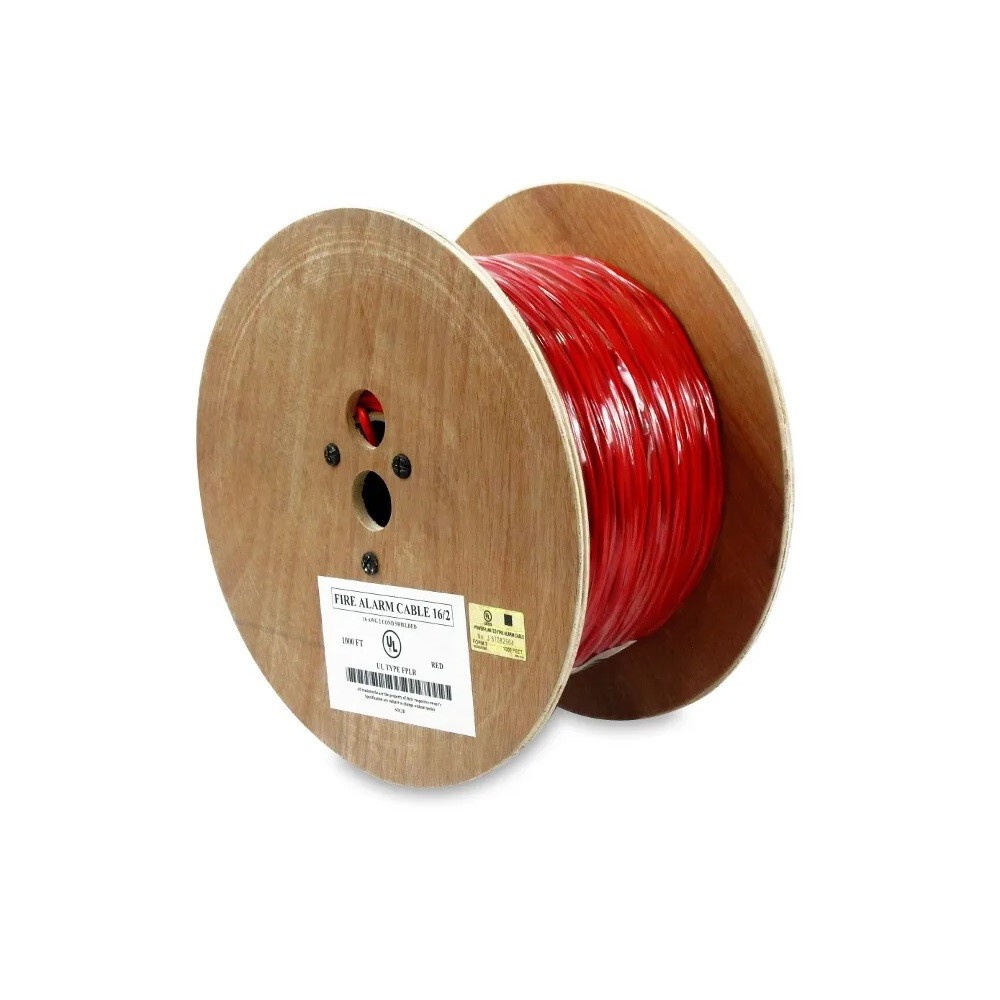 1000Ft 16AWG/2C Solid Unshielded Fire Alarm FPLR Bare Copper Cable Red 1000Ft 16AWG/2C Solid Unshielded Fire Alarm FPLR Bare Copper Cable Red