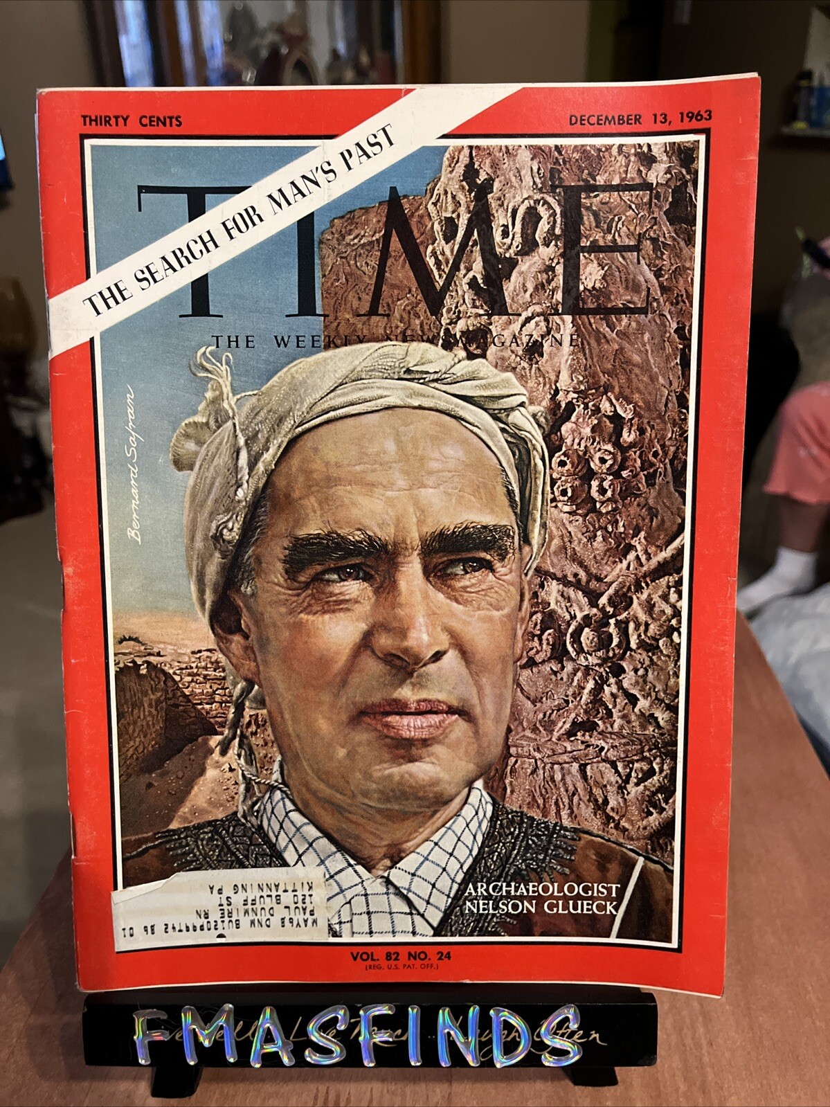 A4 1963 ARCHAEOLOGIST NELSON GLUECK Dec 13 TIME Magazine A4 1963 ARCHAEOLOGIST NELSON GLUECK Dec 13 TIME Magazine