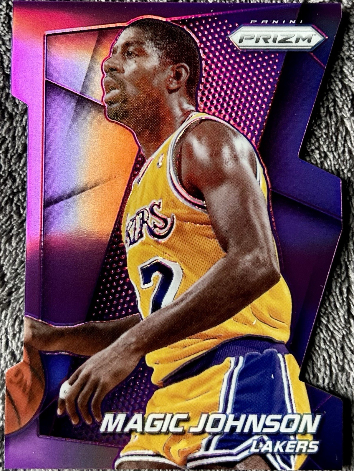 2014-15 Panini Prizm Purple Die-Cut Prizm #175 Magic Johnson #/139 bk472 2014-15 Panini Prizm Purple Die-Cut Prizm #175 Magic Johnson #/139 bk472