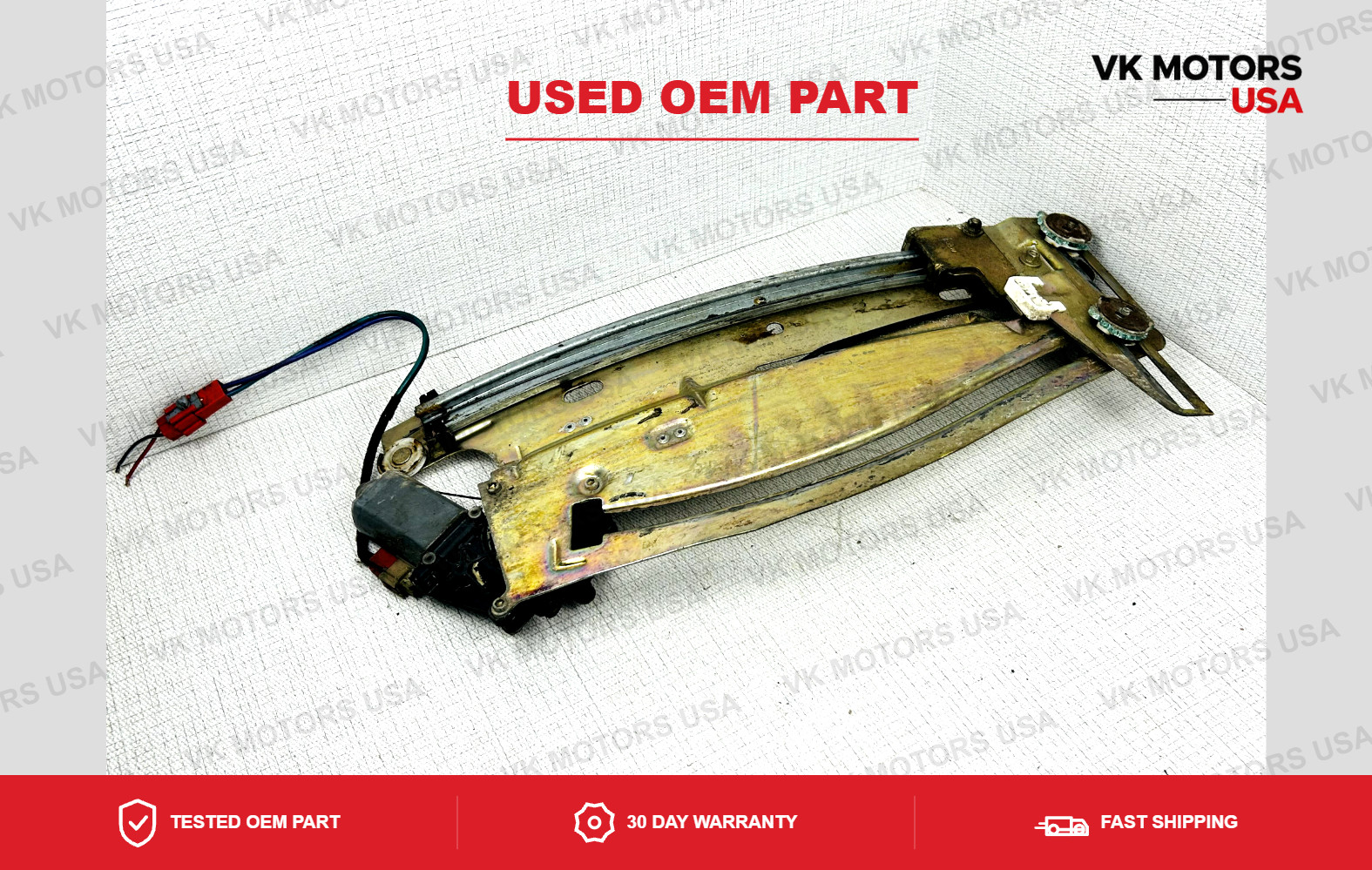 87-95 Chrysler Lebaron Convertible Rear 1/4 Window Regulator w/ Motor LH Drivers