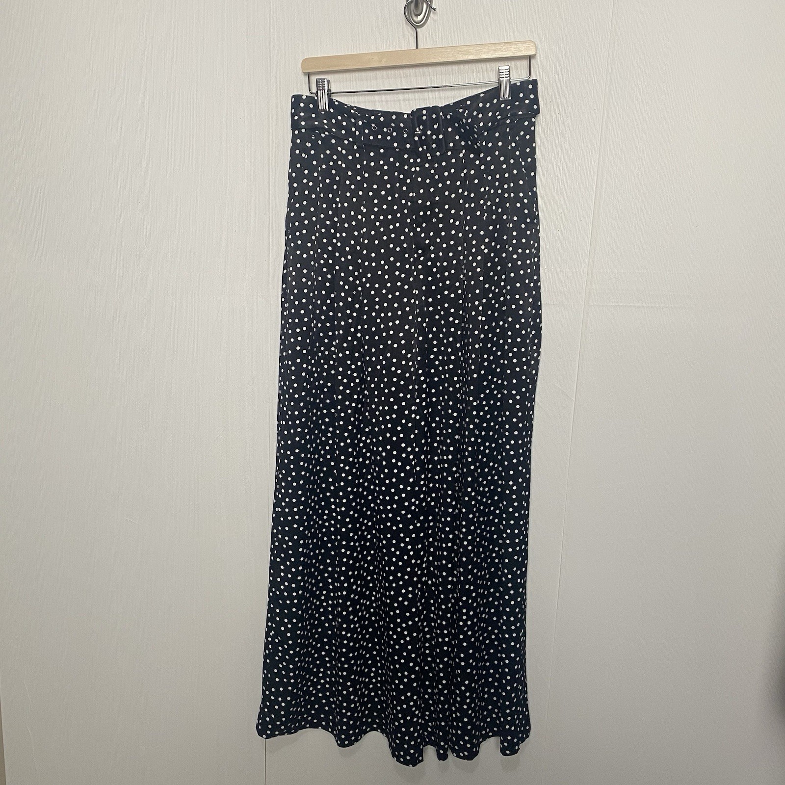 Maeve Anthropologie The Avery Pleated Wide-Leg Trousers Polka Dots Pants Size 6.