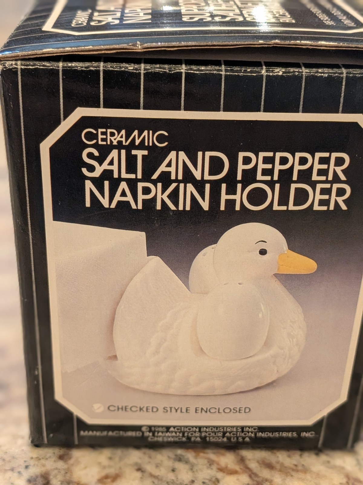 Vintage Ceramic Duck Salt and Pepper Napkin Holder Cottagecore Farmhouse Country Vintage Ceramic Duck Salt and Pepper Napkin Holder Cottagecore Farmhouse Country
