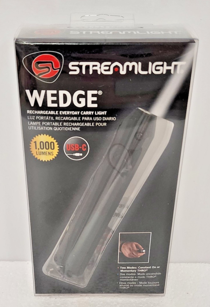 Streamlight 88811 Rechargeable Wedge Pocket Light, 1,000 Lumens, Black, EDC, NEW Streamlight 88811 Rechargeable Wedge Pocket Light, 1,000 Lumens, Black, EDC, NEW