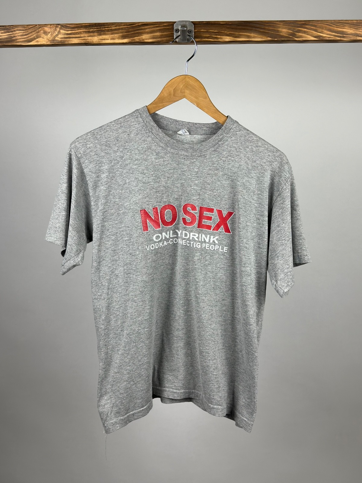 Vintage 2000s Y2K No Sex Vodka Funny Graphic T-Shirt 
