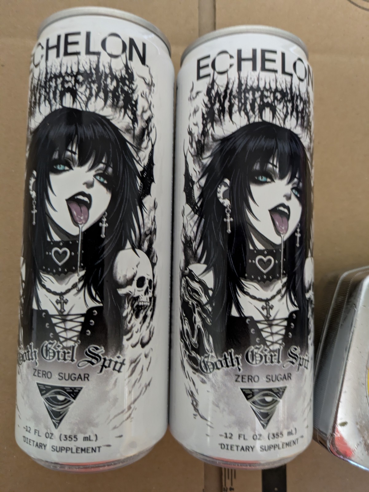 Echelon Goth Girl Spit White Phosphorus Energy Drink 2 Sealed 12 oz Cans