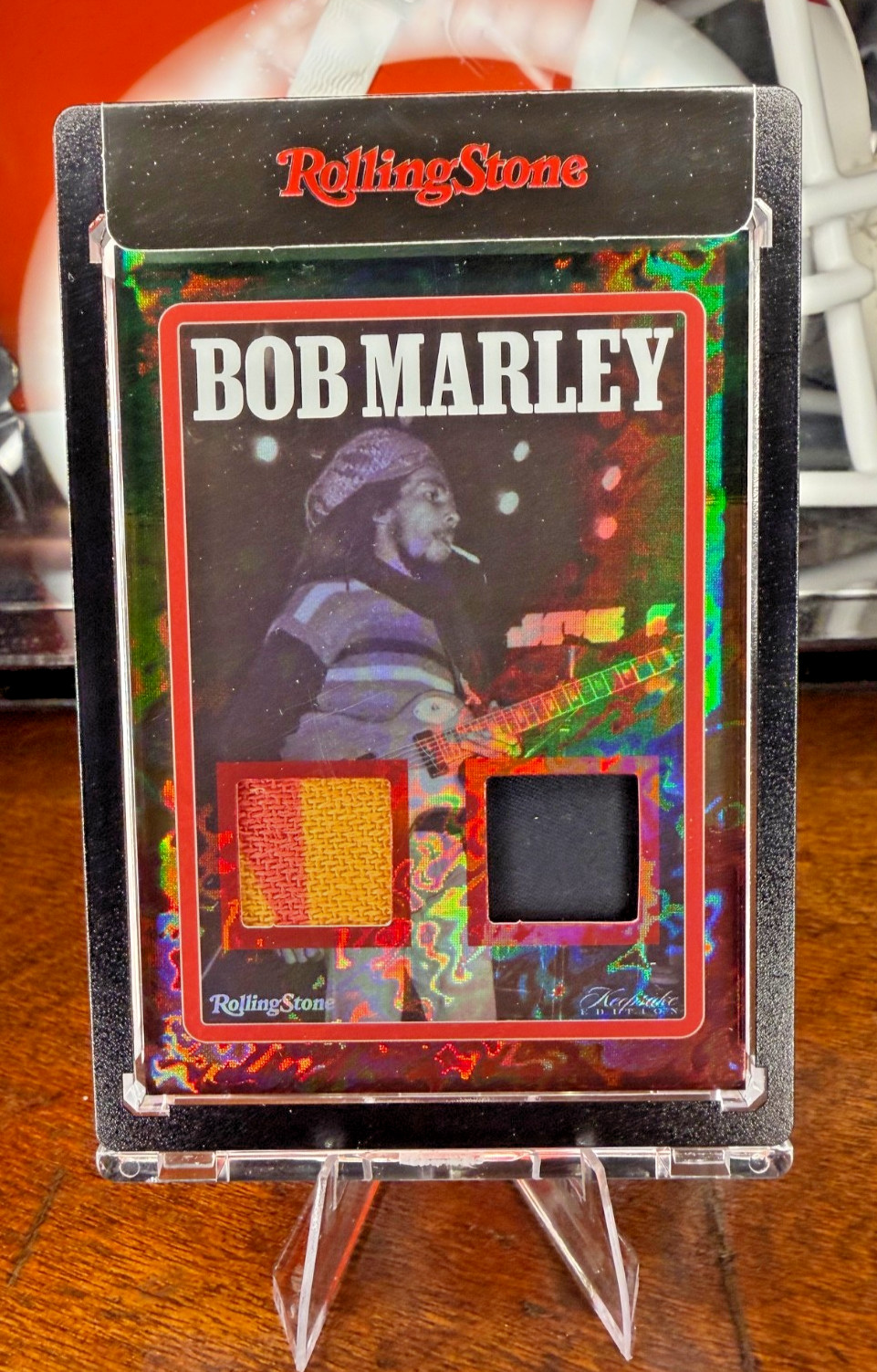 Bob Marley Holo Dual Relic 10/10 #118 Card Keepsake Rolling Stone Encased 