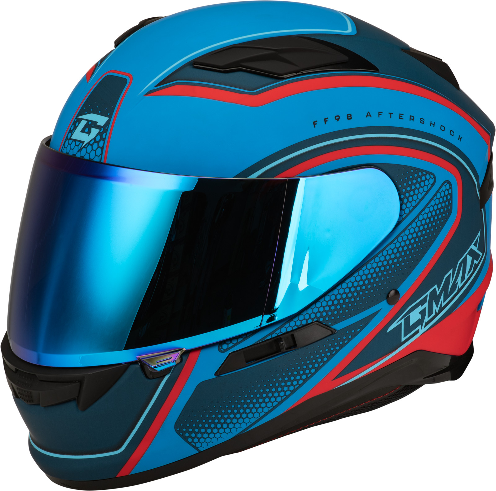 GMAX - FF 98 Aftershock Helmet Matte Blue/Red XS | F19841003-DOT