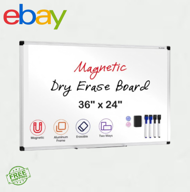 36 X 24 inches Magnetic Dry Erase Board with Aluminum Frame, Whiteboard 36 X 24 inches Magnetic Dry Erase Board with Aluminum Frame, Whiteboard
