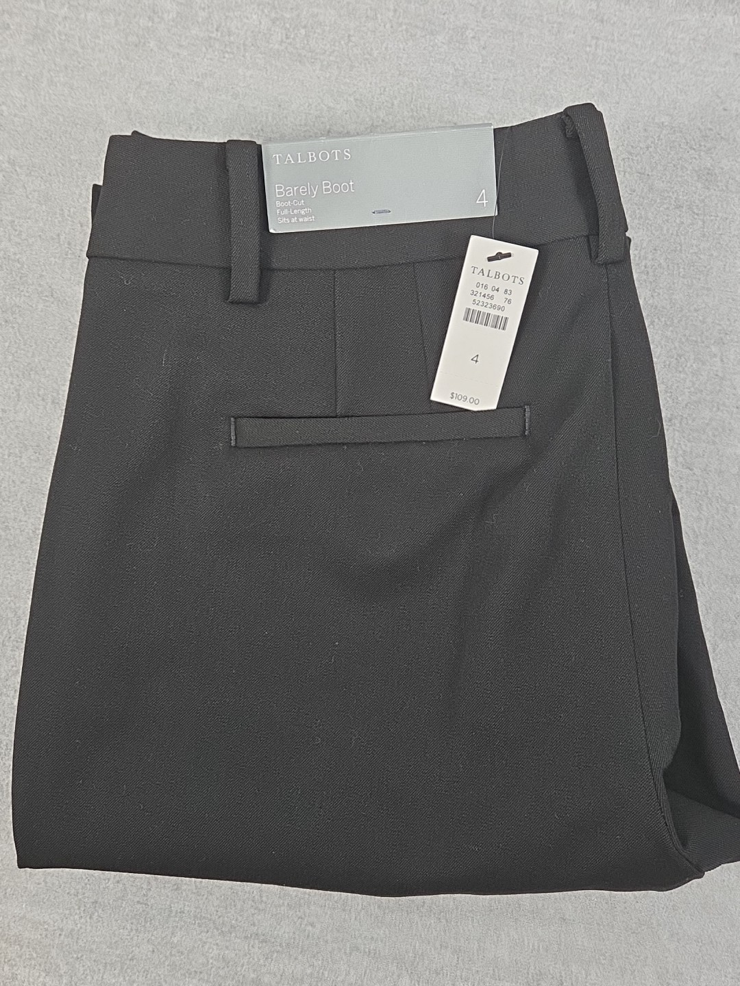 Talbots Pants 4 NAVY BLUE Barely Bootcut Trousers Career Classic Stretch NEW