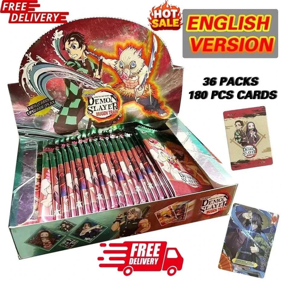 Demon Slayer English Trading Card Box Anime Collectible Cards Demon Slayer English Trading Card Box Anime Collectible Cards