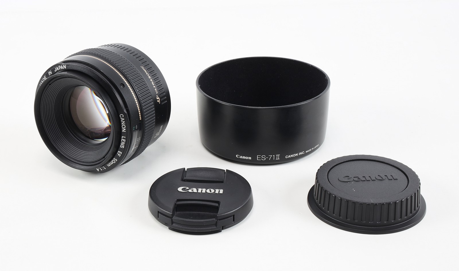 Canon 50mm f/1.4 USM EF-Mount Lens, with Caps and Hood (AF INOP)