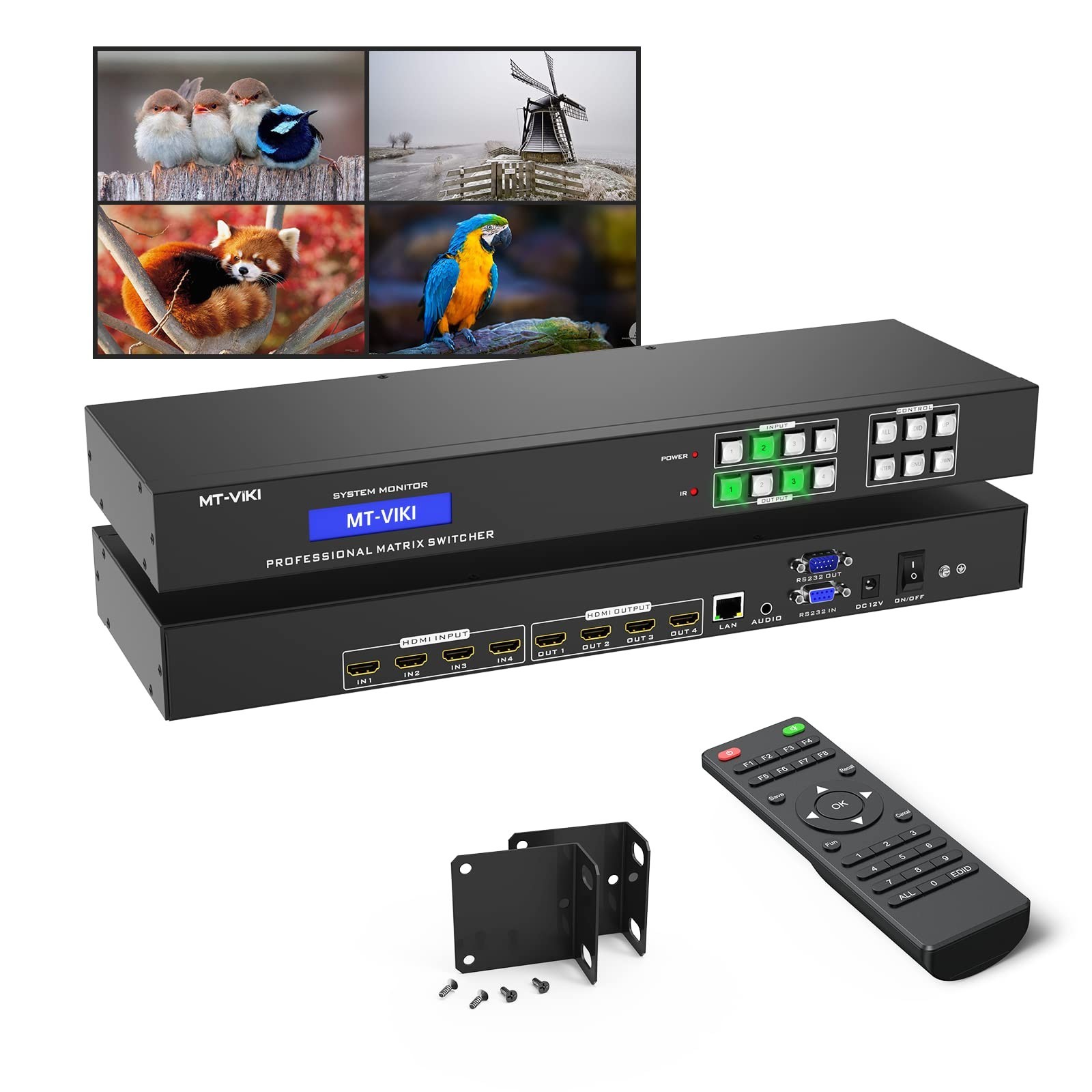 MT-VIKI 4K HDMI Matrix Switch 4x4 with Audio Extraction +Web GUI+ Remote, Rac... MT-VIKI 4K HDMI Matrix Switch 4x4 with Audio Extraction +Web GUI+ Remote, Rac...