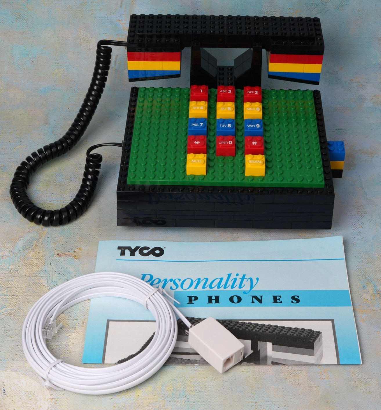 Vtg 1988 Tyco Telephone/Telefono Lego Super Blocks Personality Phone - TESTED