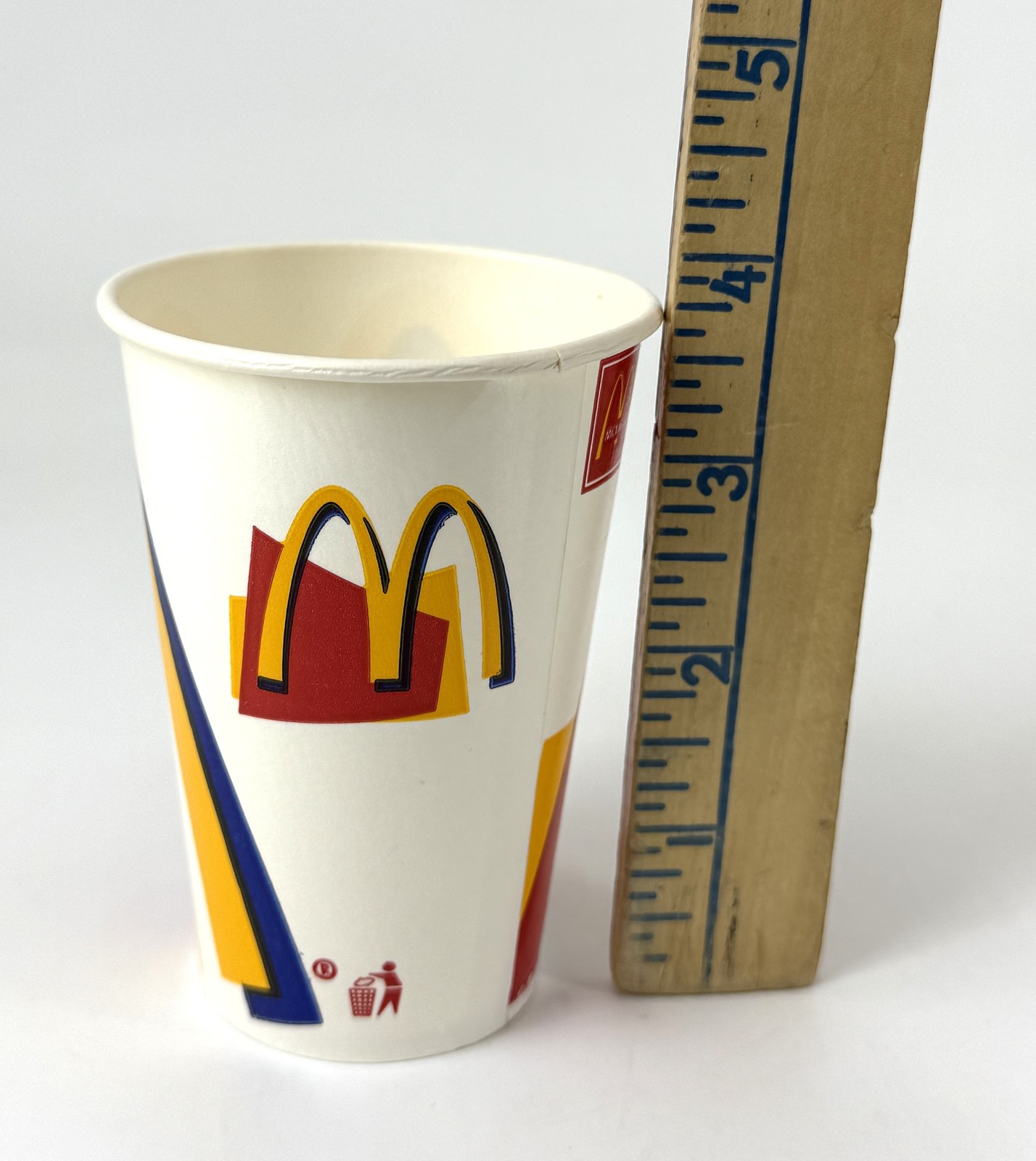 Vintage Y2k 2001 McDonald\'s Small Paper Drink Cup Golden Arches Logo Fast Food