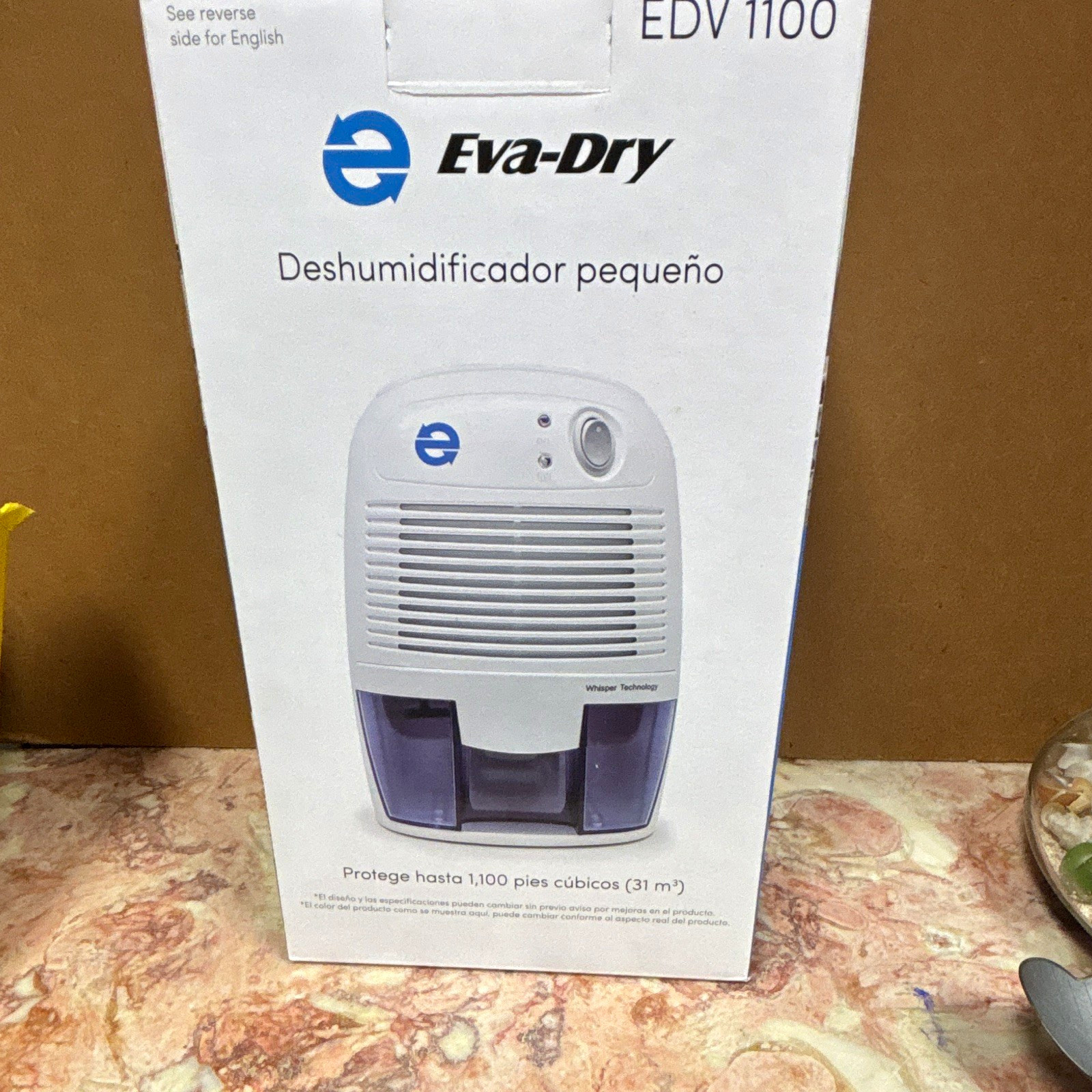 Eva-Dry EDV 1100 Petite Dehumidifier, 16 oz Tank, Auto Shut Off, 35 dB, 1100 ft³