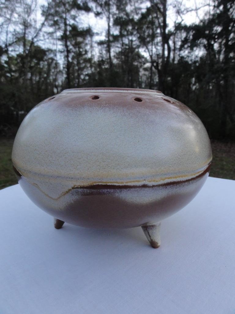 Frankoma Plainsman Pattern Gold Pow Wow Fondue Pot Pat Design # 176914